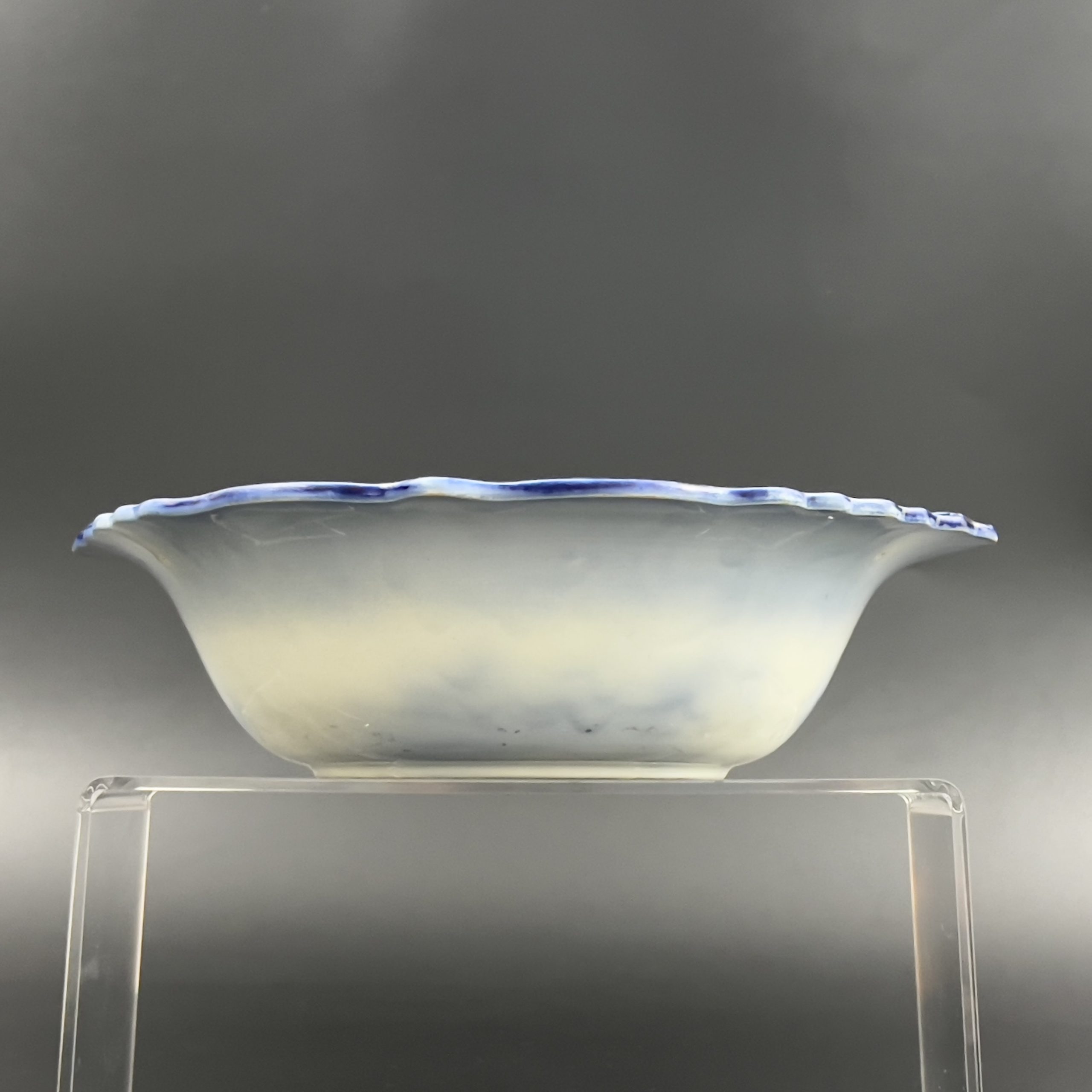 Antique Flow Blue Serving Bowl: 1898 Alcock Touraine Pattern, England - Image 9