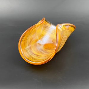 Murano Style Amber Blown Glass Sculpture: Italian Art Glass Gift