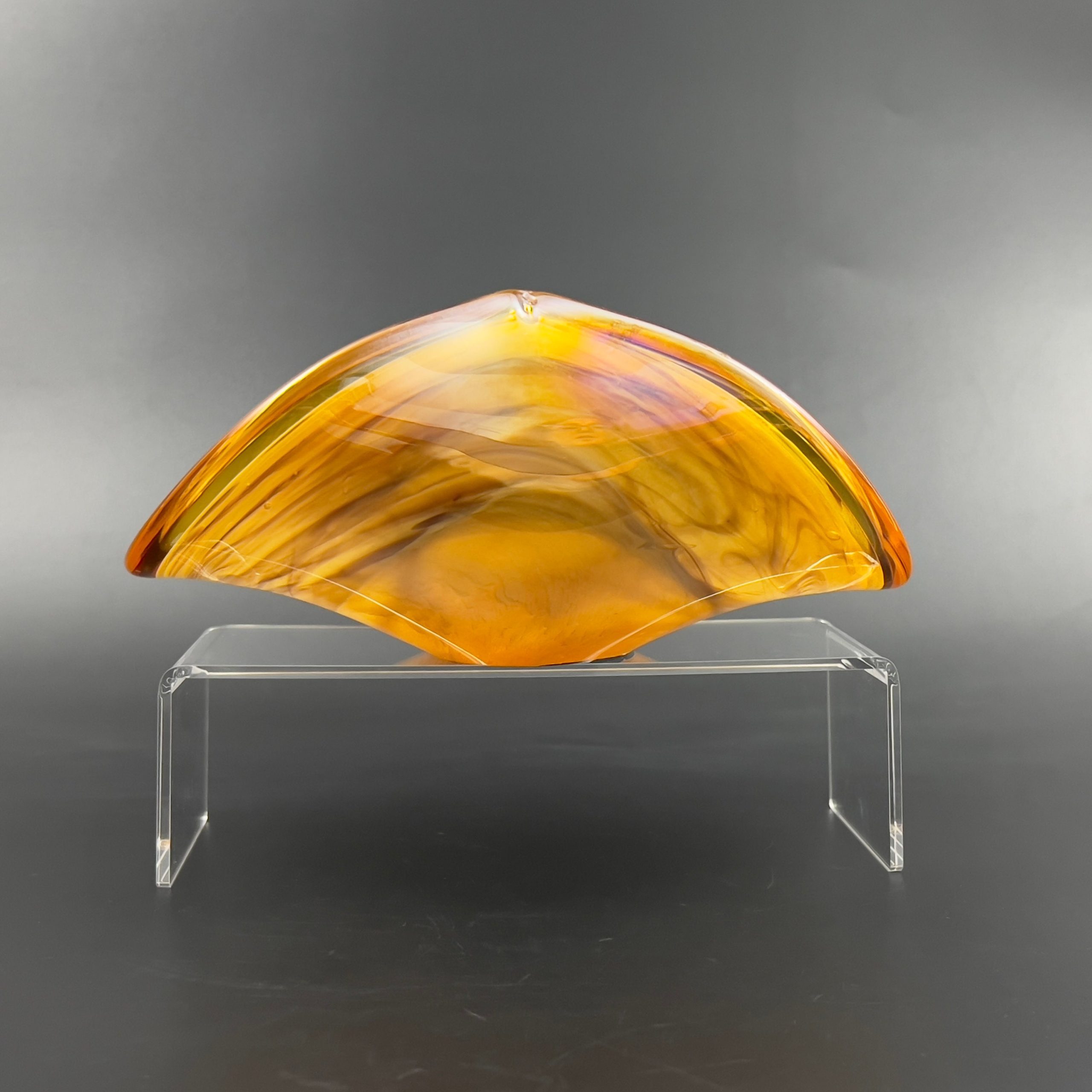 Murano Style Amber Blown Glass Sculpture: Italian Art Glass Gift - Image 5