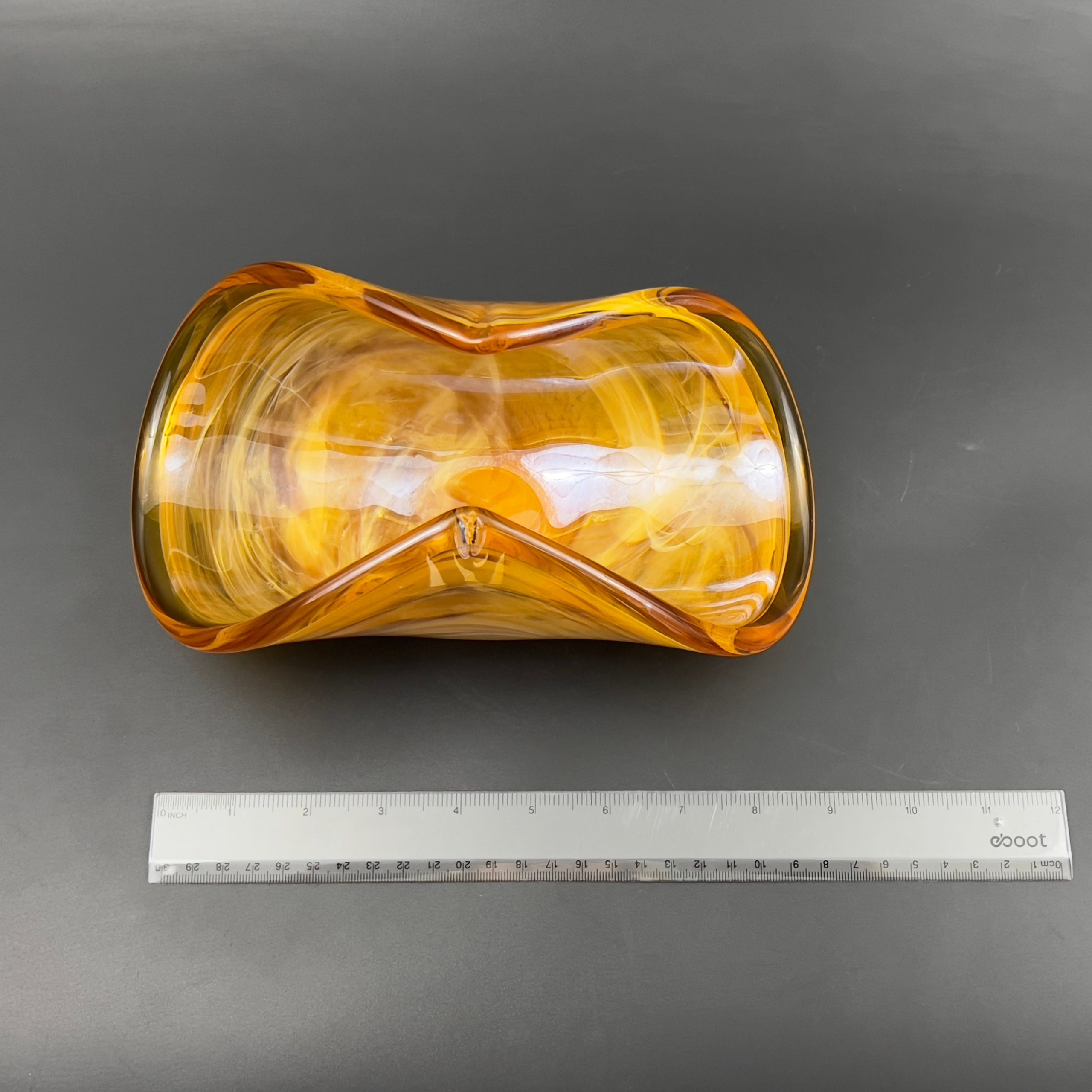 Murano Style Amber Blown Glass Sculpture: Italian Art Glass Gift - Image 9
