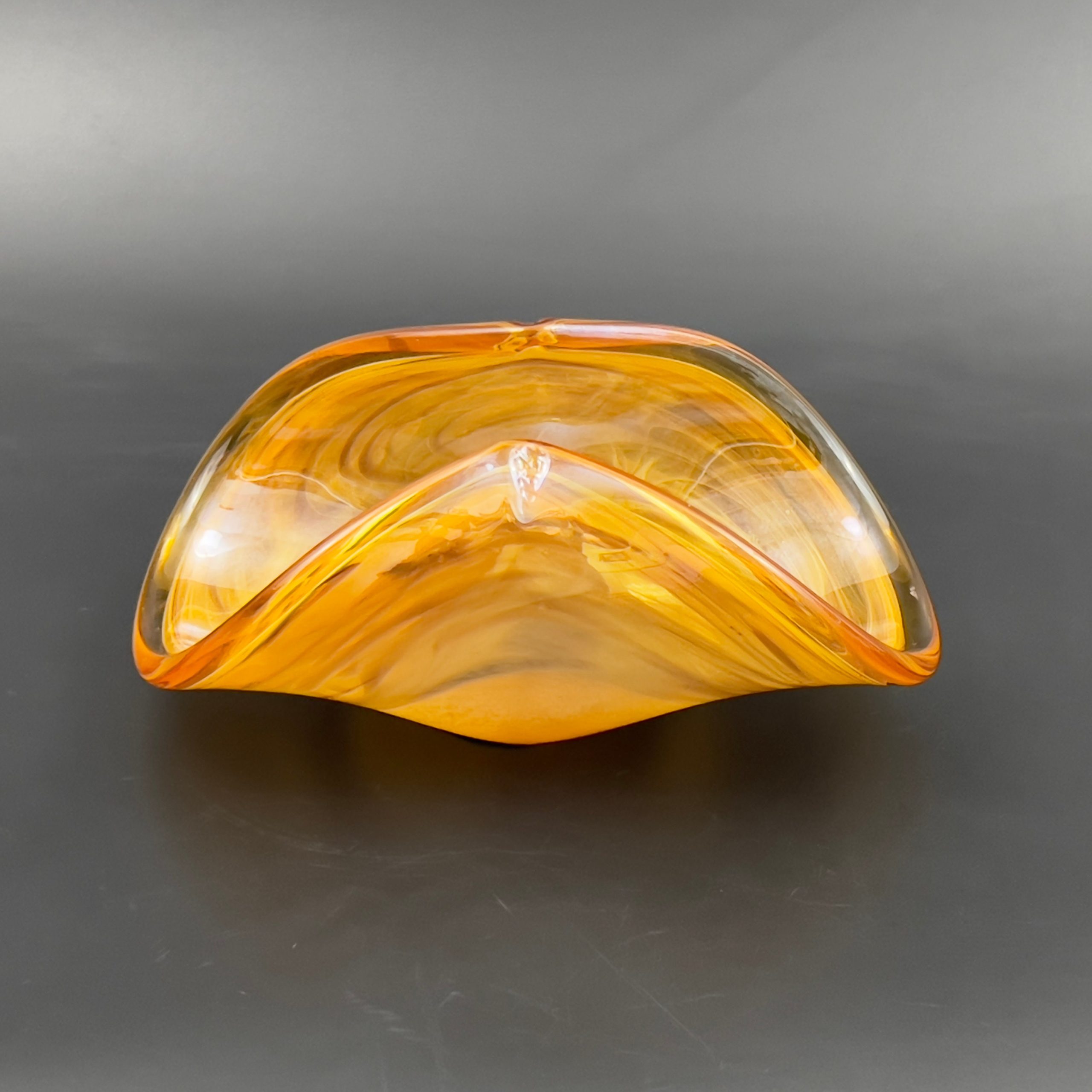 Murano Style Amber Blown Glass Sculpture: Italian Art Glass Gift - Image 6