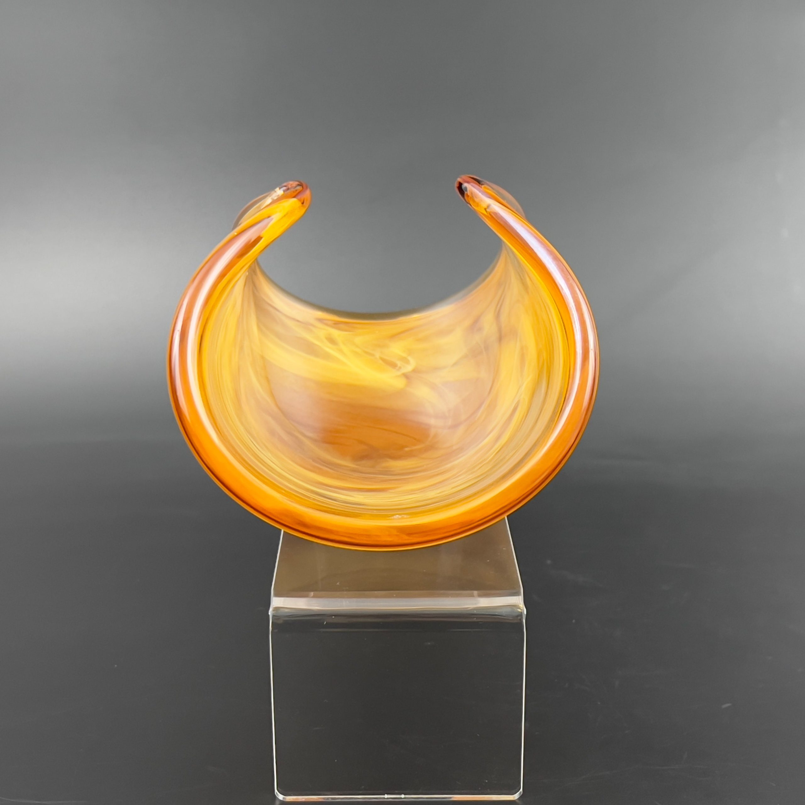 Murano Style Amber Blown Glass Sculpture: Italian Art Glass Gift - Image 4