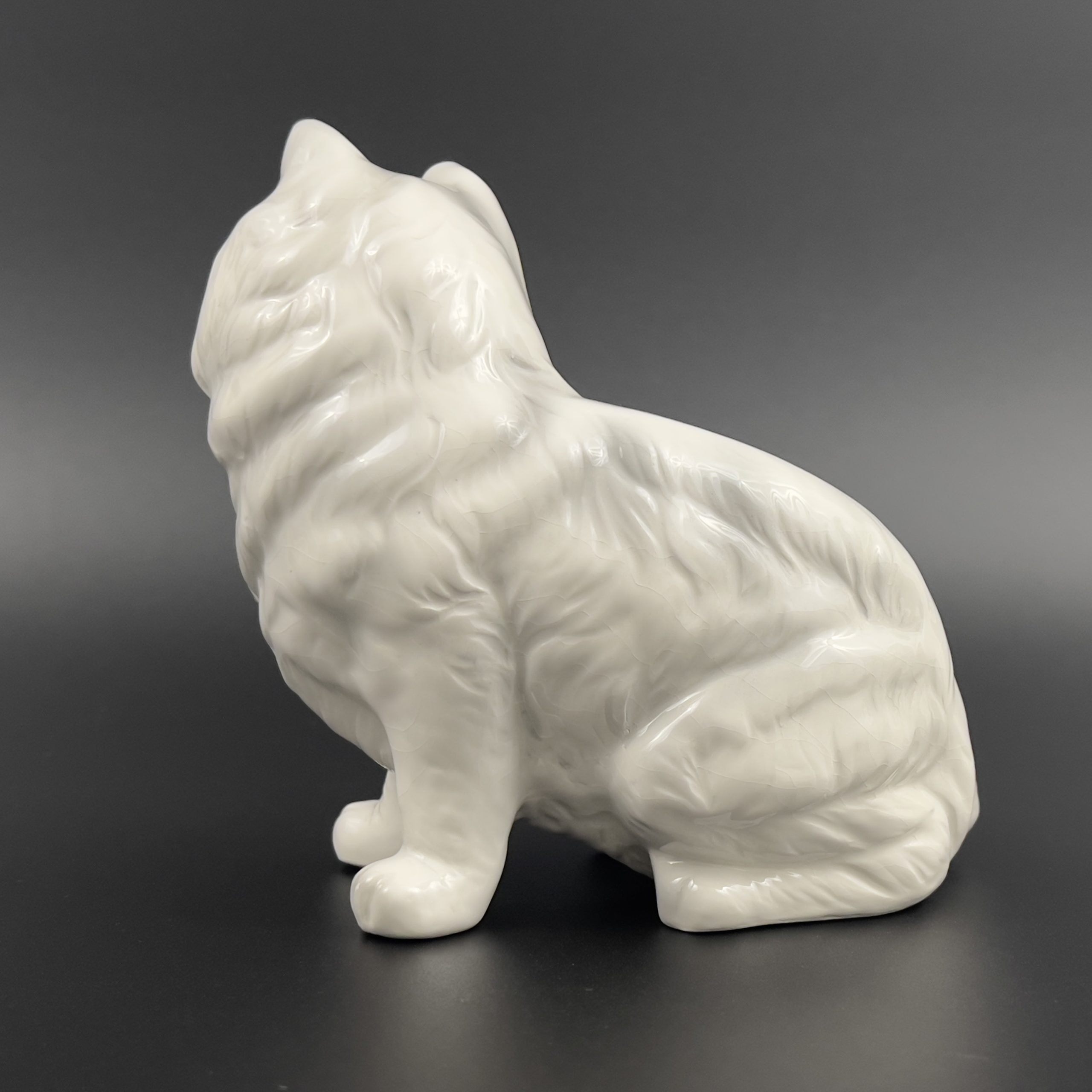 Vintage White Persian Cat Figurine: Andrea by Sadek Porcelain Statue - Image 7