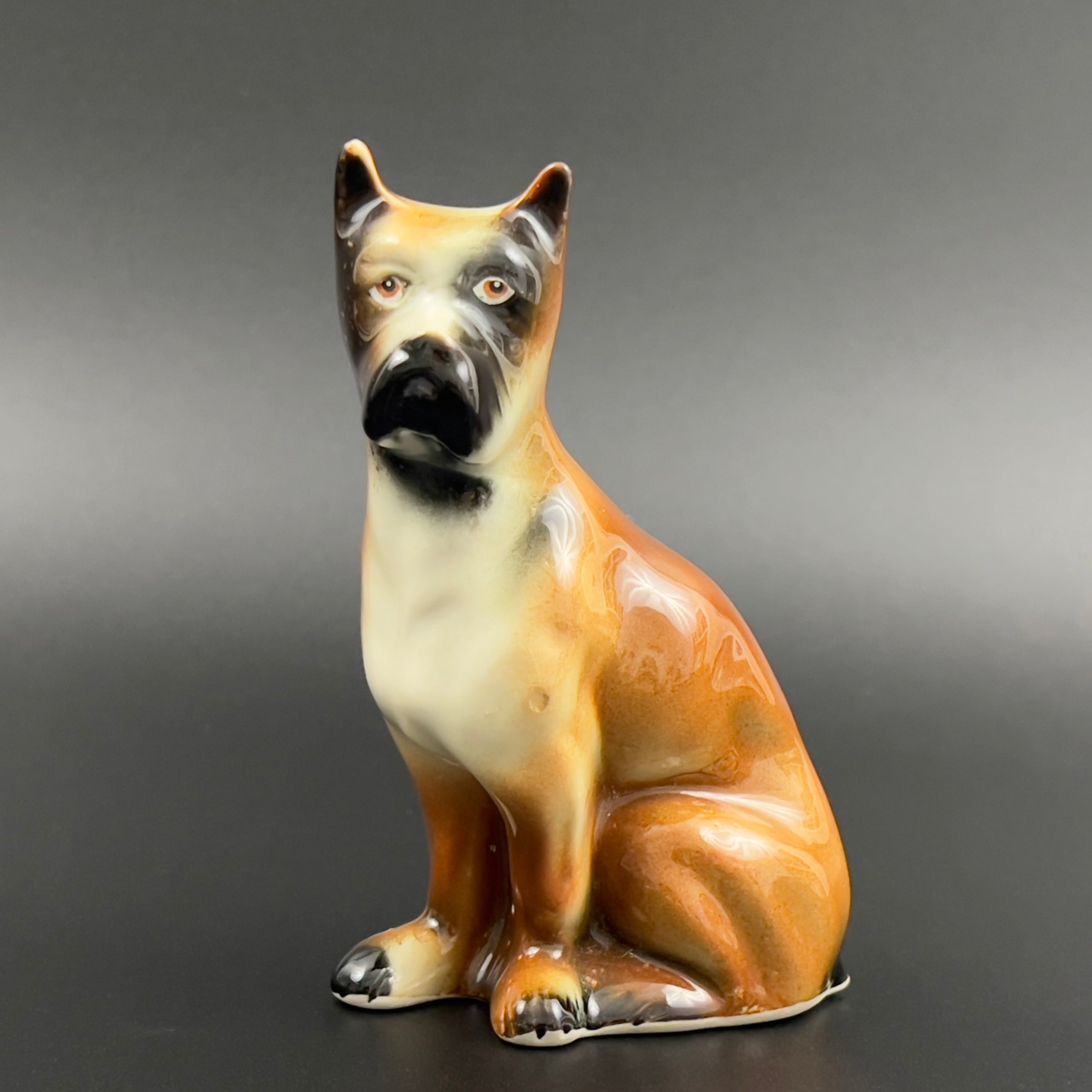 Vintage Ceramic Boxer Dog Figurine: 6-Inch Brazil Statue - Image 6
