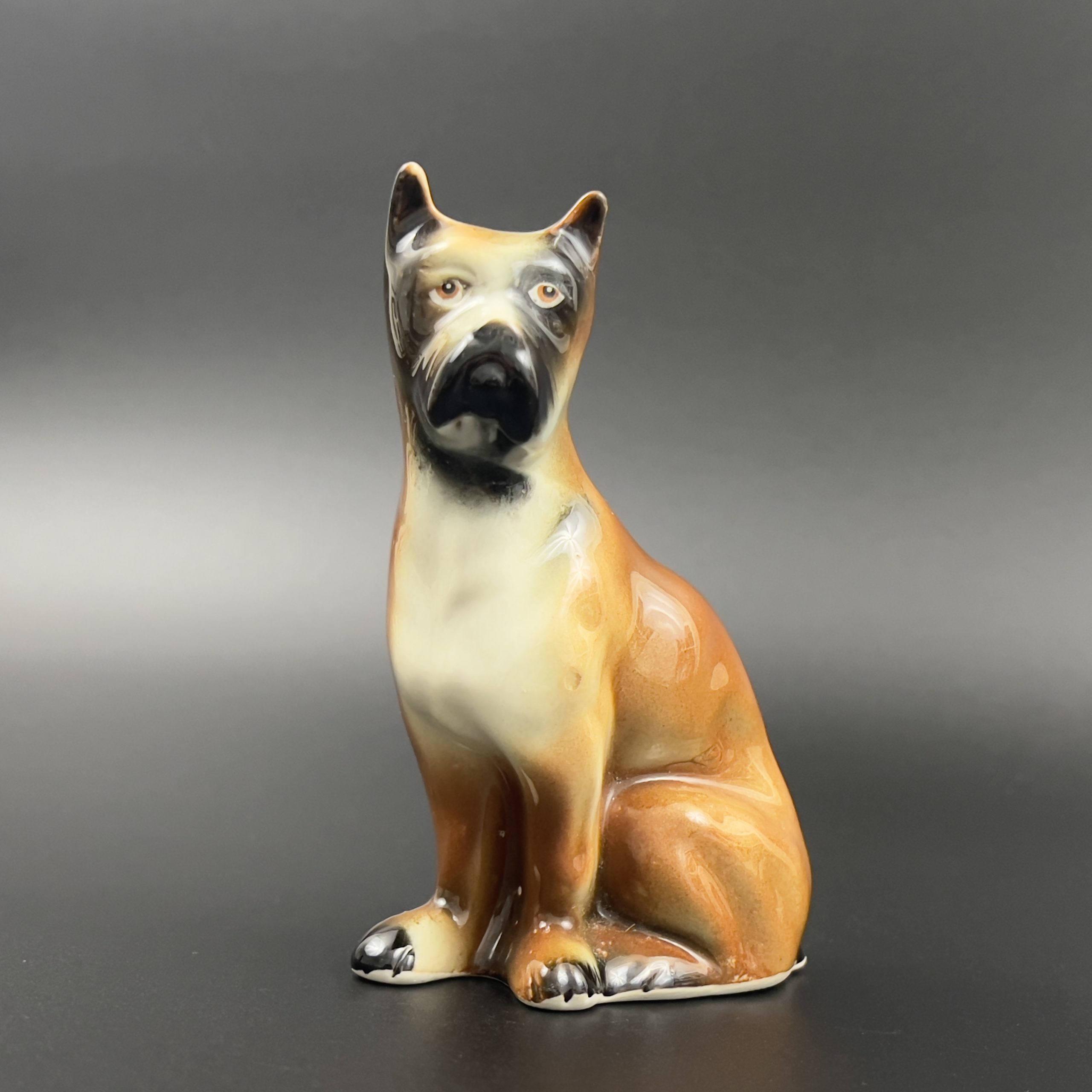 Vintage Ceramic Boxer Dog Figurine: 6-Inch Brazil Statue - Image 7