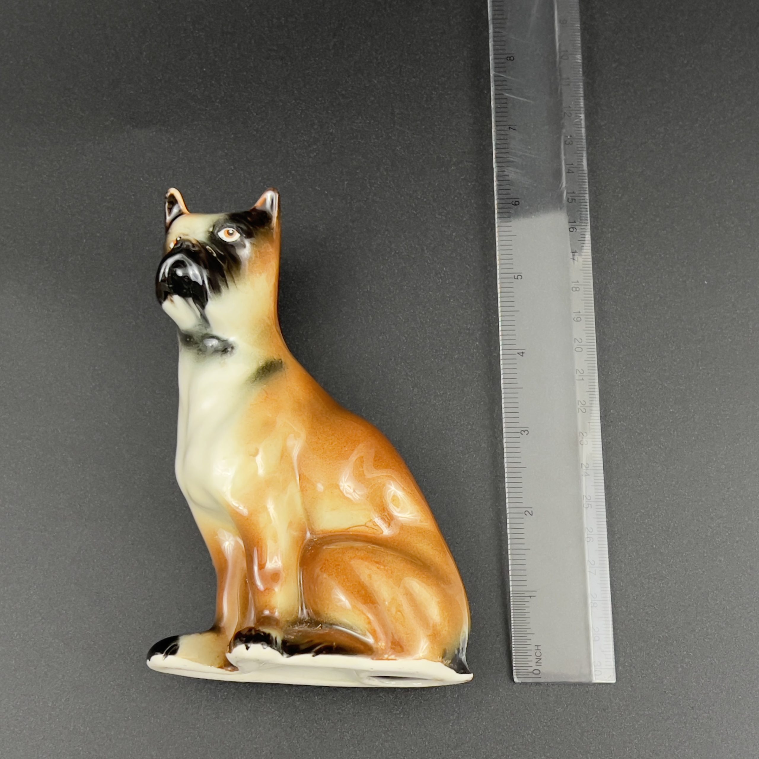 Vintage Ceramic Boxer Dog Figurine: 6-Inch Brazil Statue - Image 10