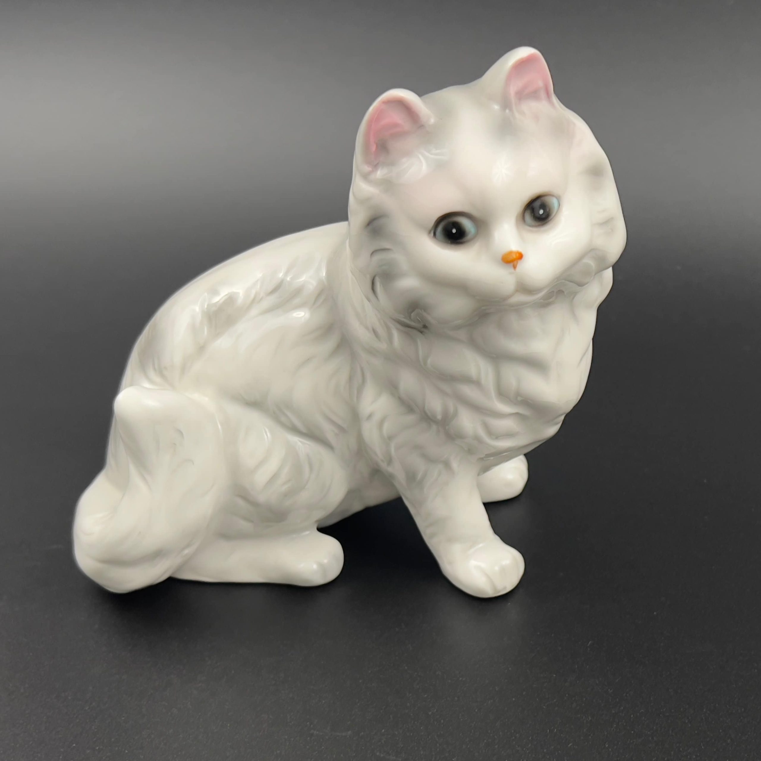 Vintage White Persian Cat Figurine: Andrea by Sadek Porcelain Statue