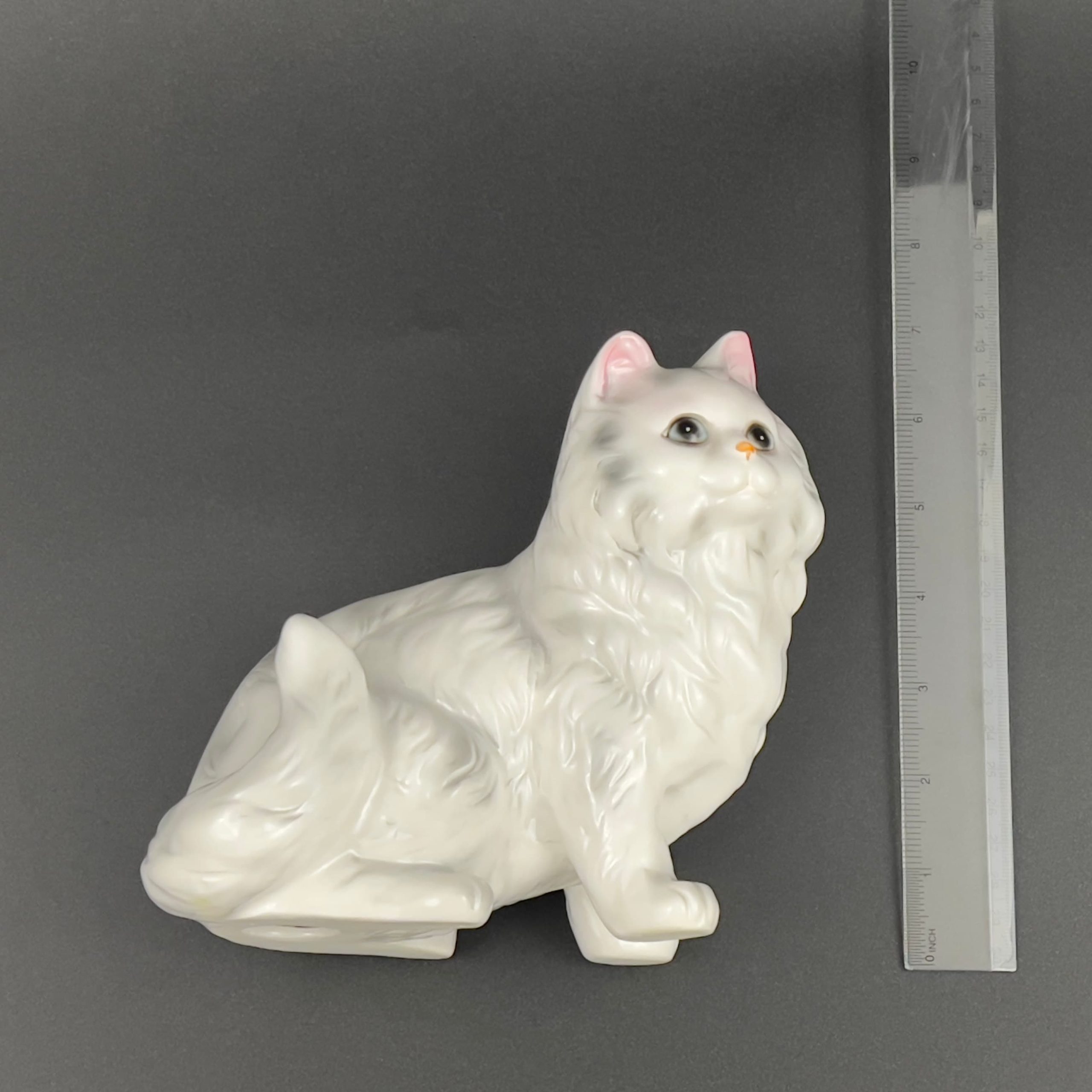 Vintage White Persian Cat Figurine: Andrea by Sadek Porcelain Statue - Image 9