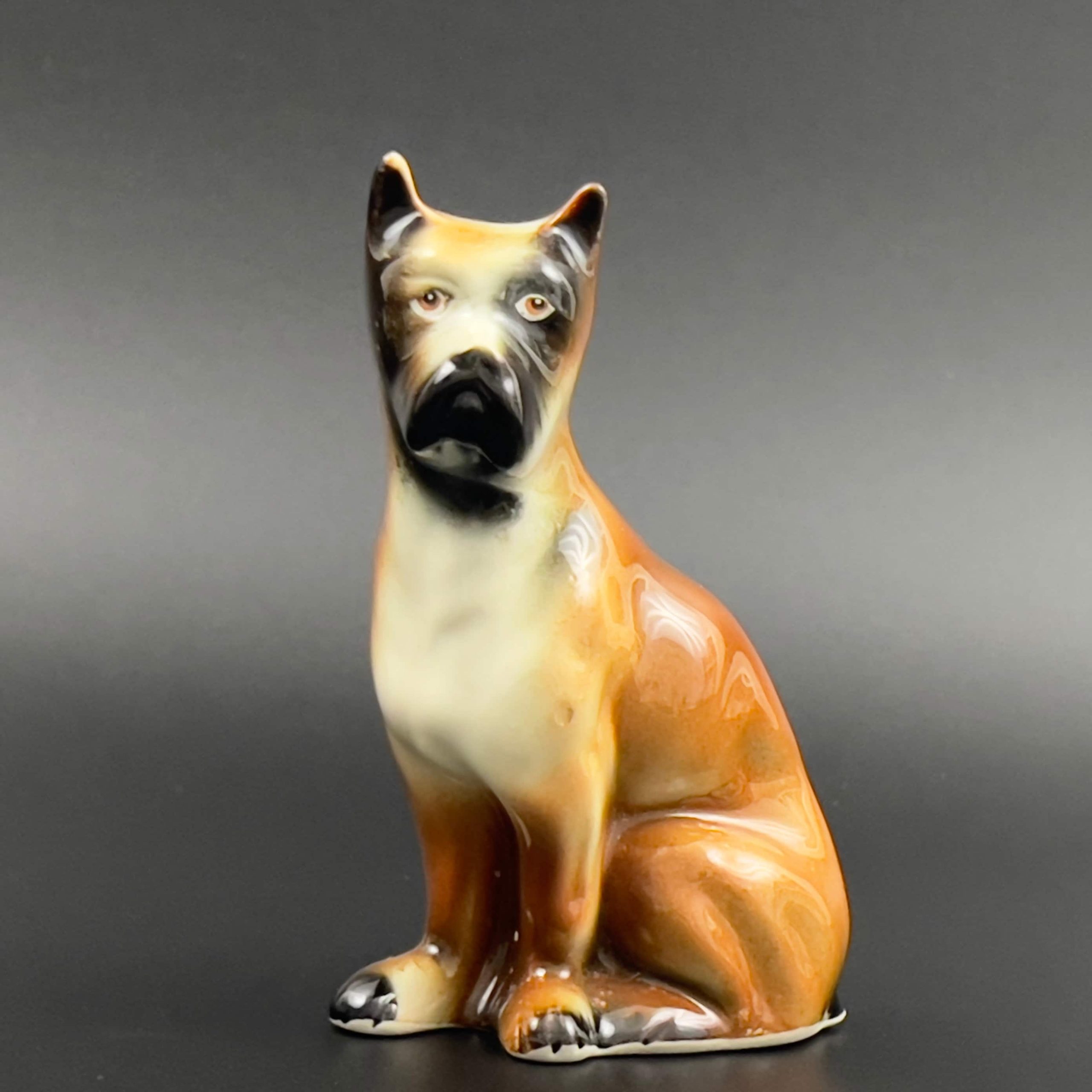 Vintage Ceramic Boxer Dog Figurine: 6-Inch Brazil Statue - Image 3