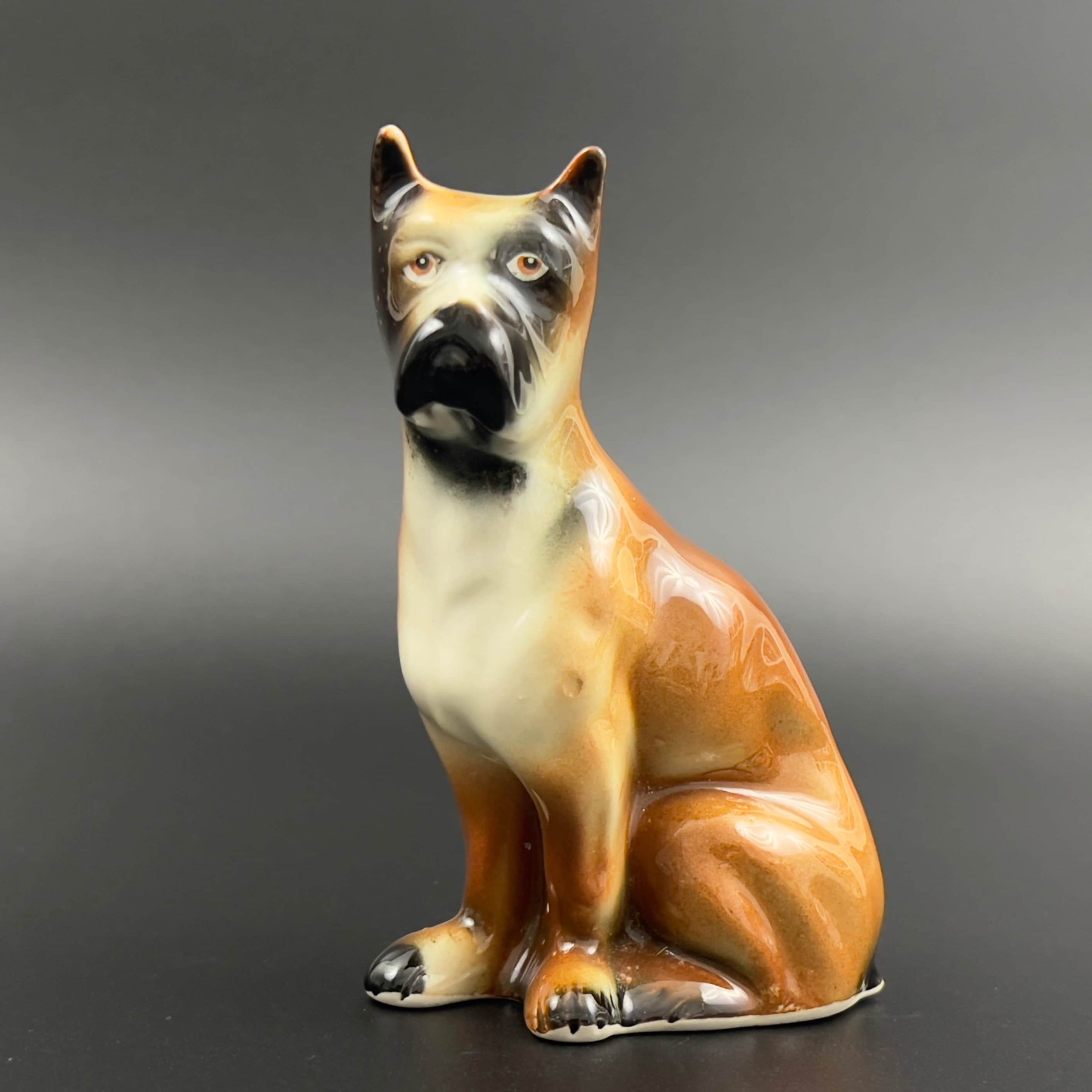 Vintage Ceramic Boxer Dog Figurine: 6-Inch Brazil Statue - Image 5