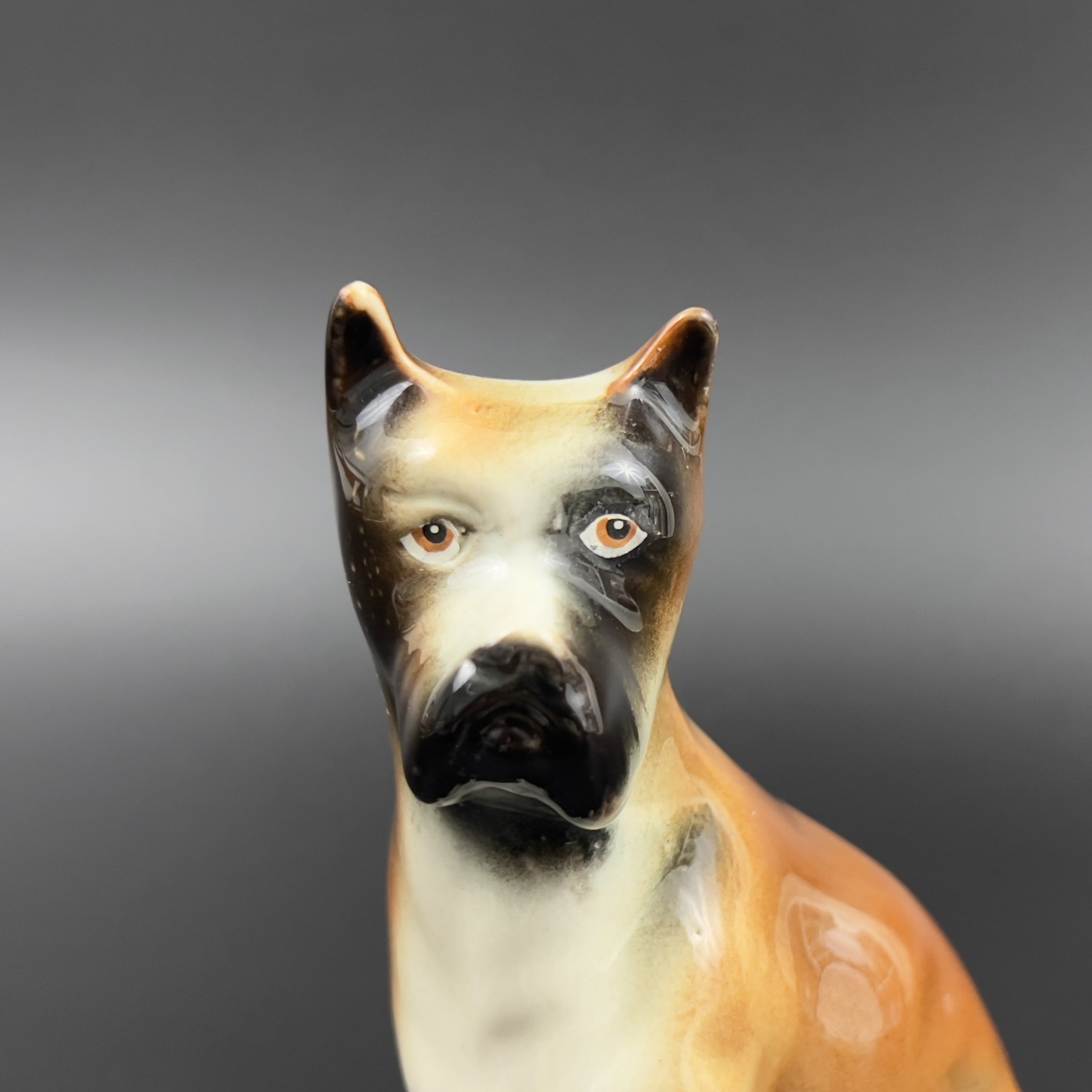 Vintage Ceramic Boxer Dog Figurine: 6-Inch Brazil Statue - Image 4