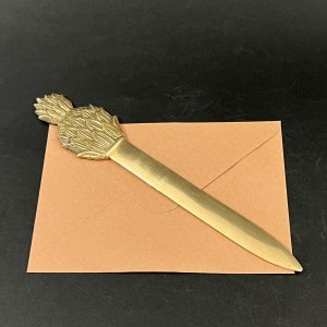 Vintage Brass Pineapple Letter Opener: Engraved Golf Award Decor