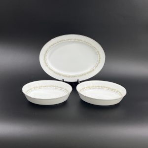 Noritake Trilby Serving Set: Mid-Century Oval Platter and Bowls