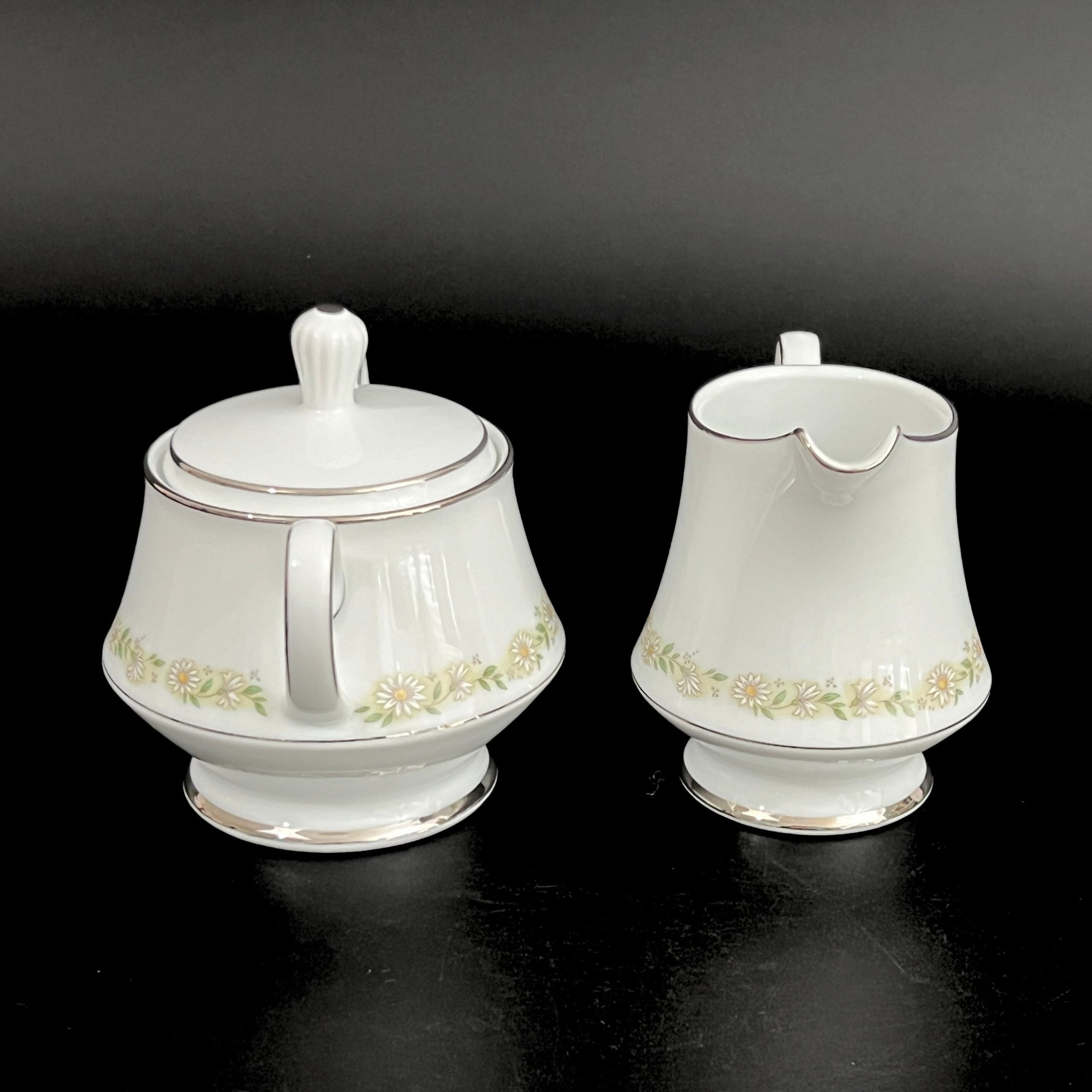 Vintage Noritake Trilby Cream and Sugar Set: Mid-Century Daisy Pattern - Image 7