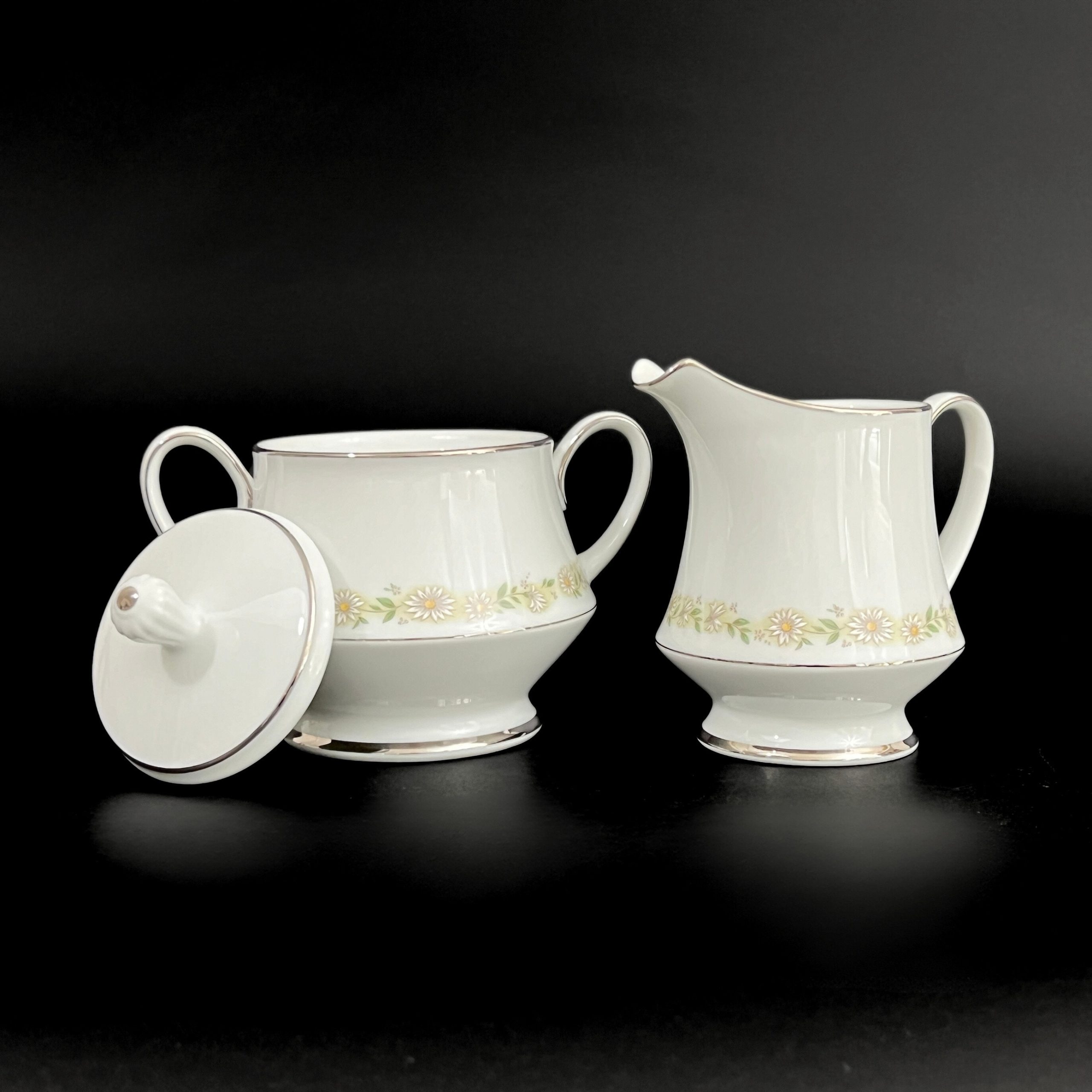 Vintage Noritake Trilby Cream and Sugar Set: Mid-Century Daisy Pattern - Image 6