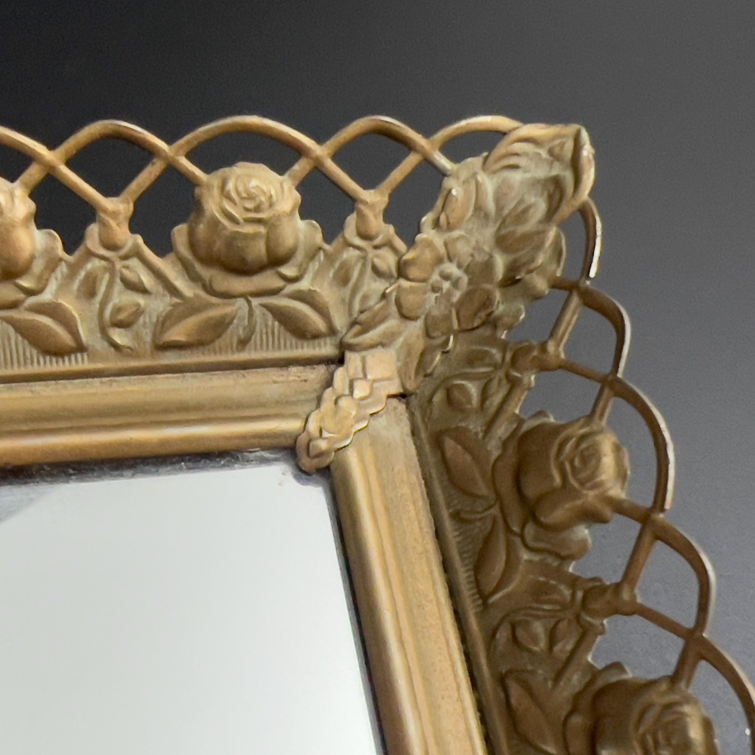 Vintage Hollywood Regency Brass Mirror Tray: 1940s Vanity Decor - Image 4