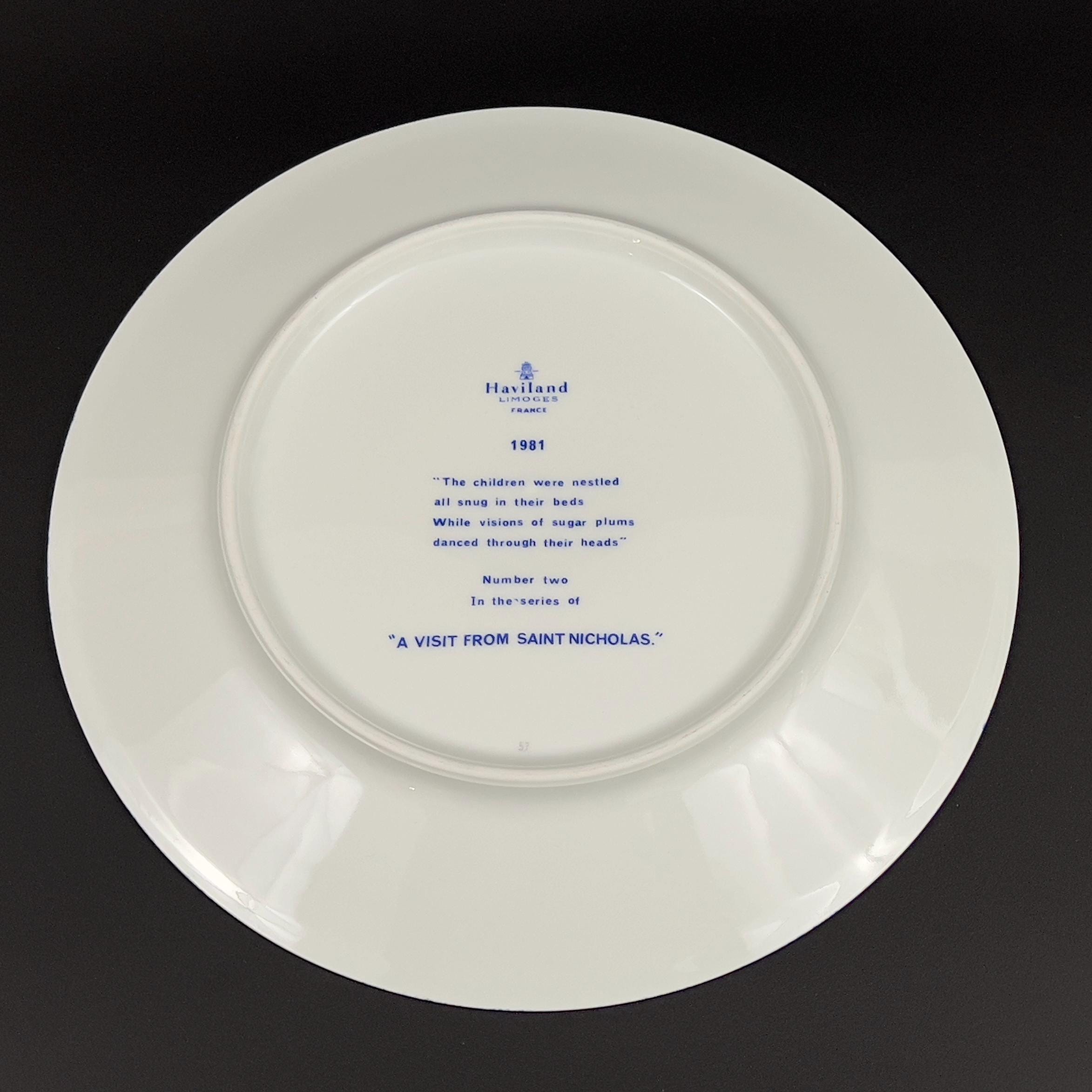 Vintage Limoges Christmas Plate: Haviland 'Twas Night Before Christmas, 1981 - Image 9