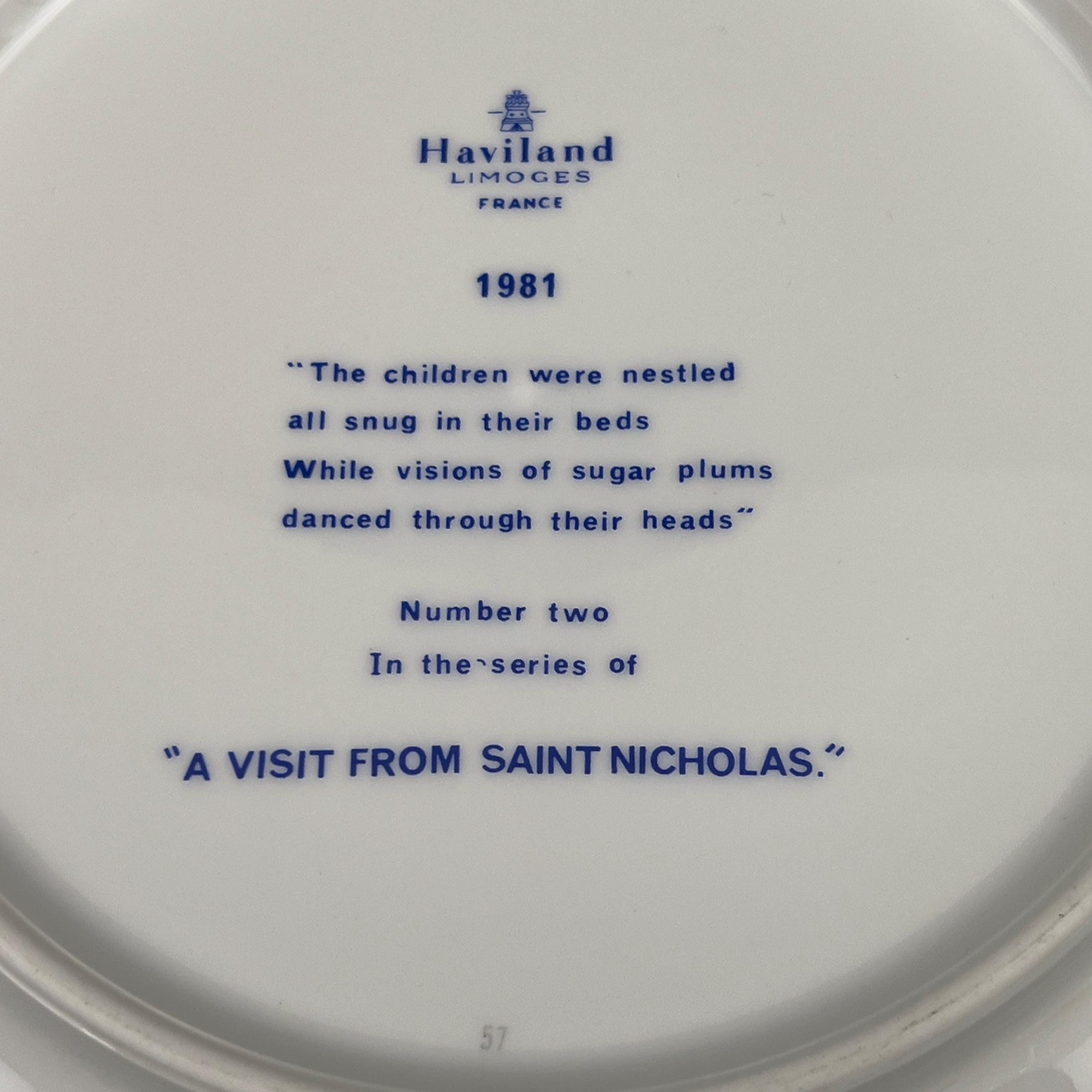 Vintage Limoges Christmas Plate: Haviland 'Twas Night Before Christmas, 1981 - Image 11