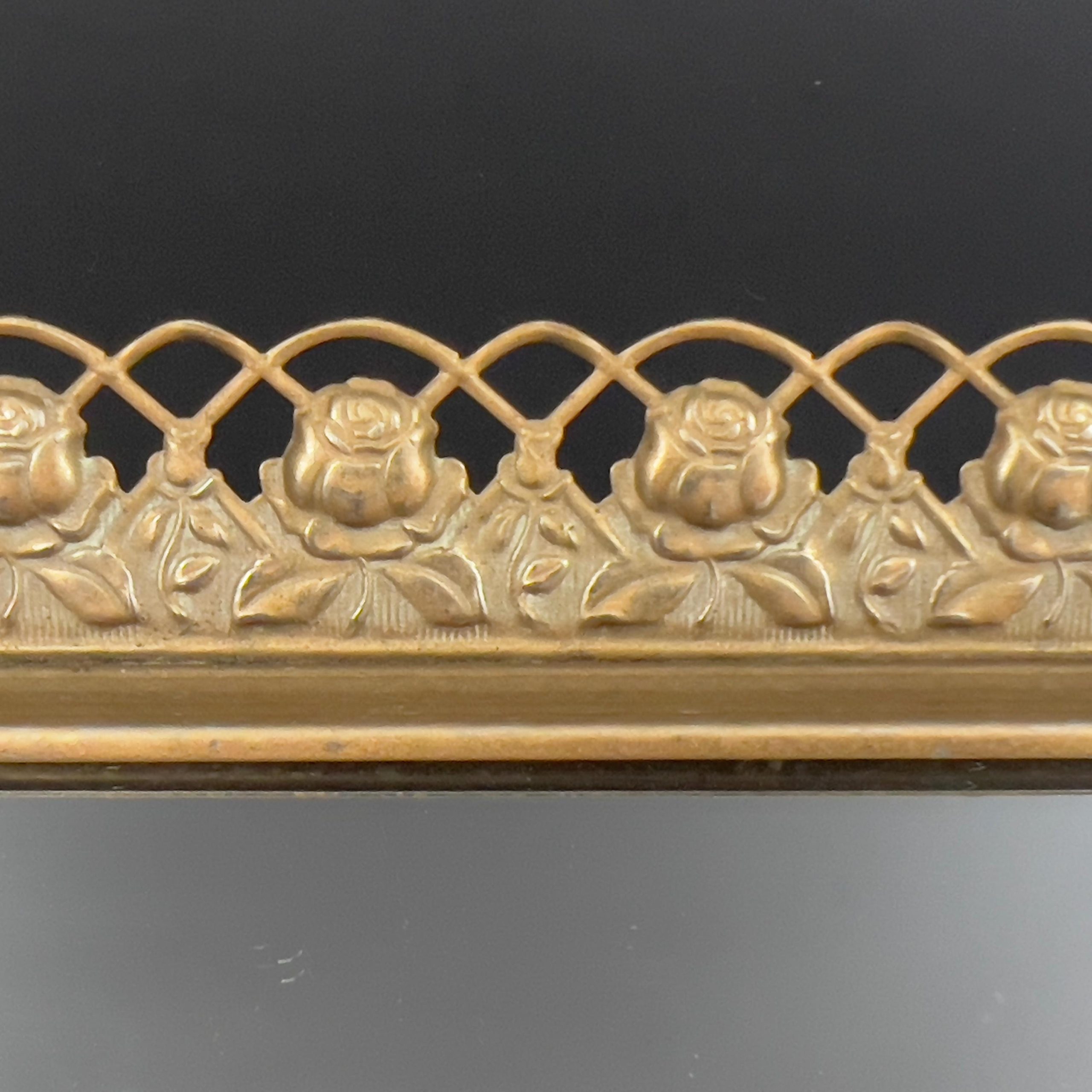 Vintage Hollywood Regency Brass Mirror Tray: 1940s Vanity Decor - Image 6