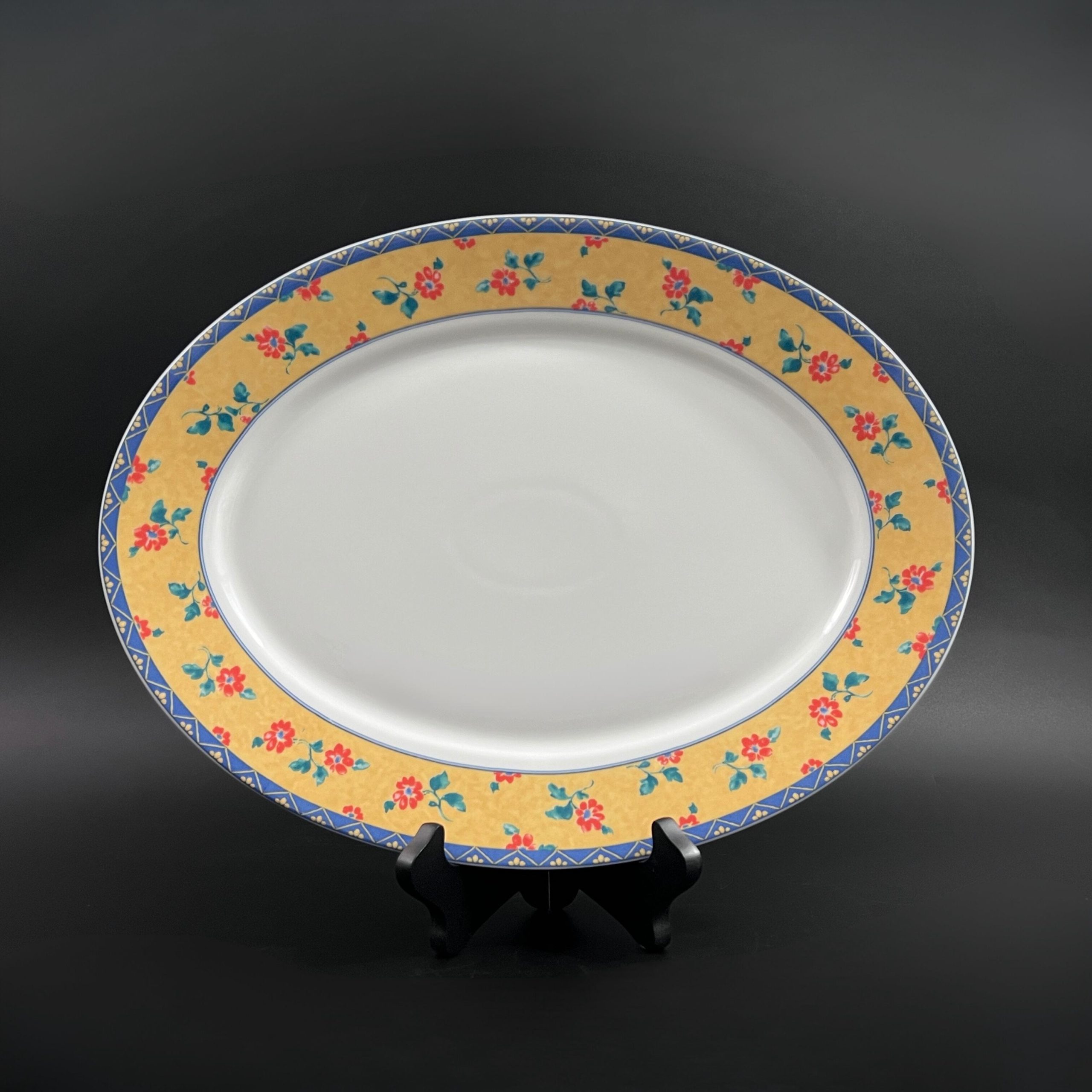 Vista Alegre Portugal Platter: Yellow & Blue Floral Porcelain, 14.5-inch - Image 3