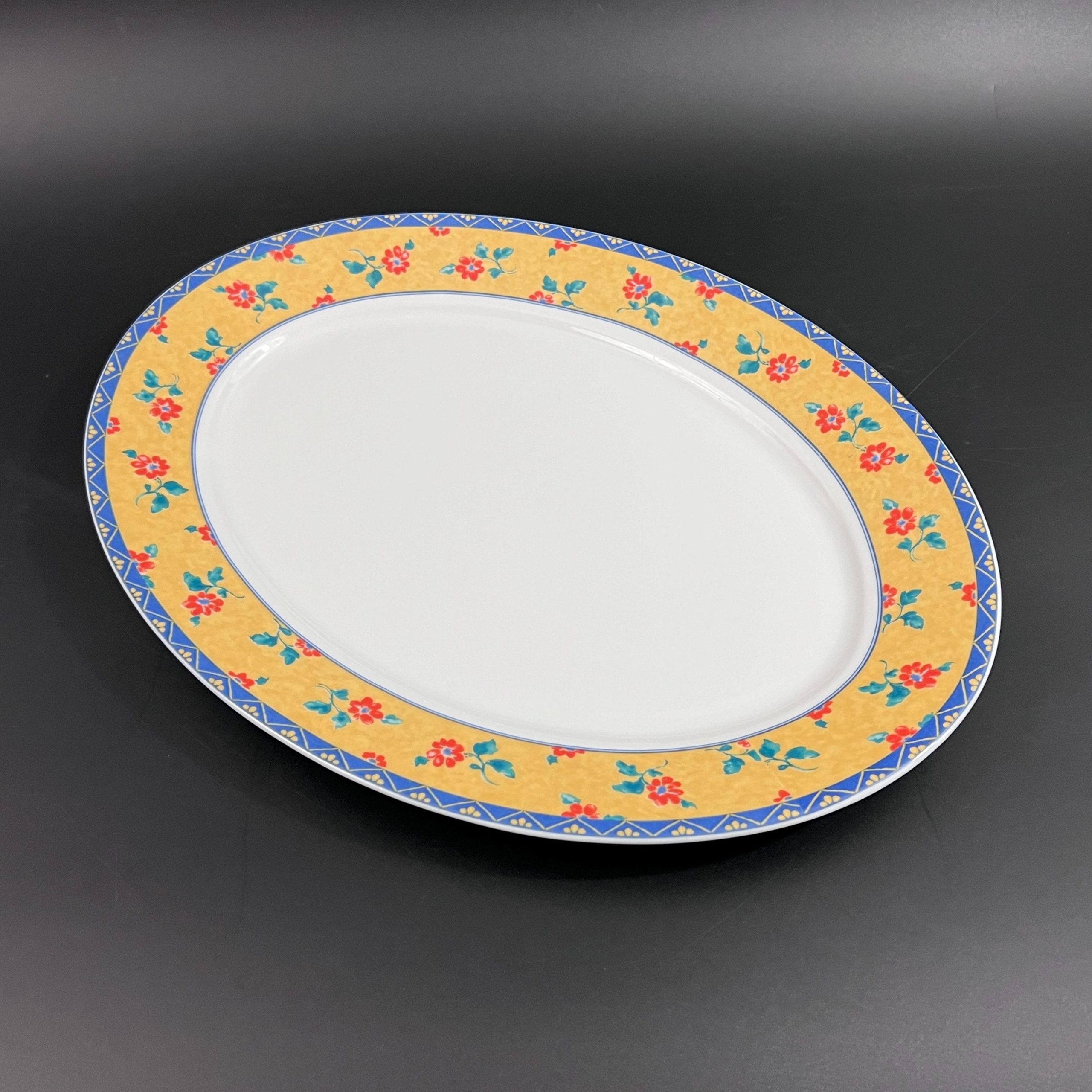 Vista Alegre Portugal Platter: Yellow & Blue Floral Porcelain, 14.5-inch - Image 7
