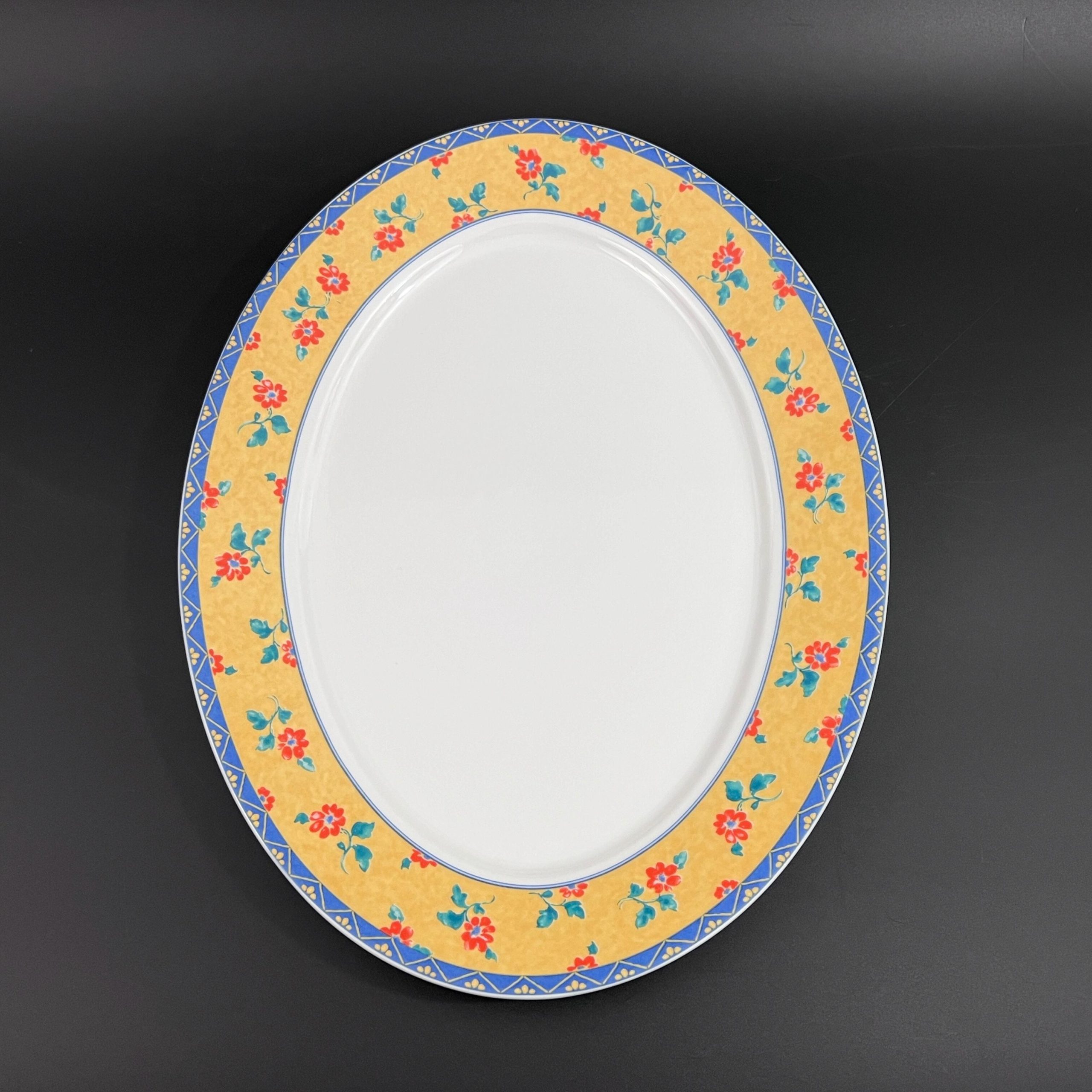 Vista Alegre Portugal Platter: Yellow & Blue Floral Porcelain, 14.5-inch - Image 6