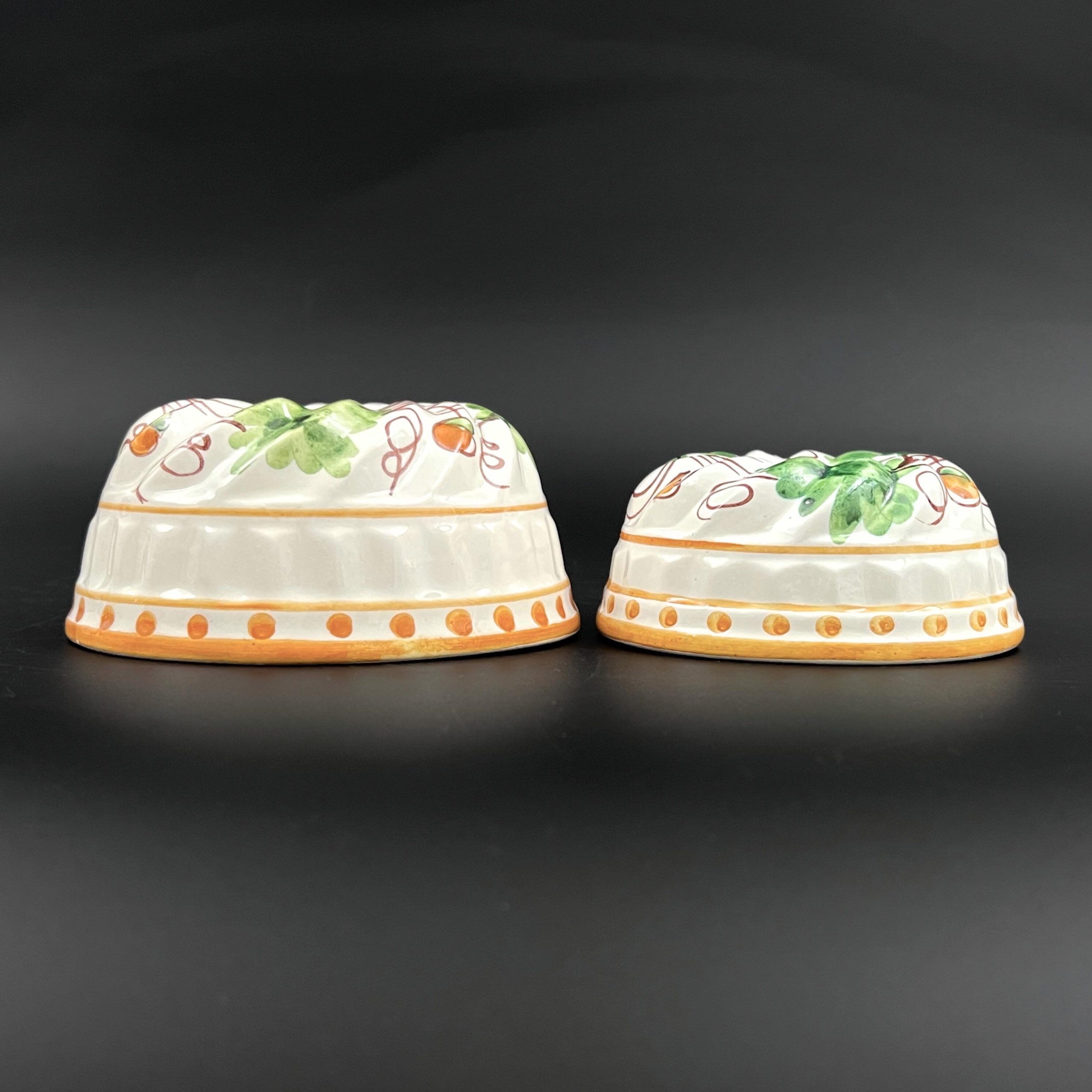 Vintage Italian Ceramic Molds: Hand-Painted Acorn Decor, Set of Two - Image 3