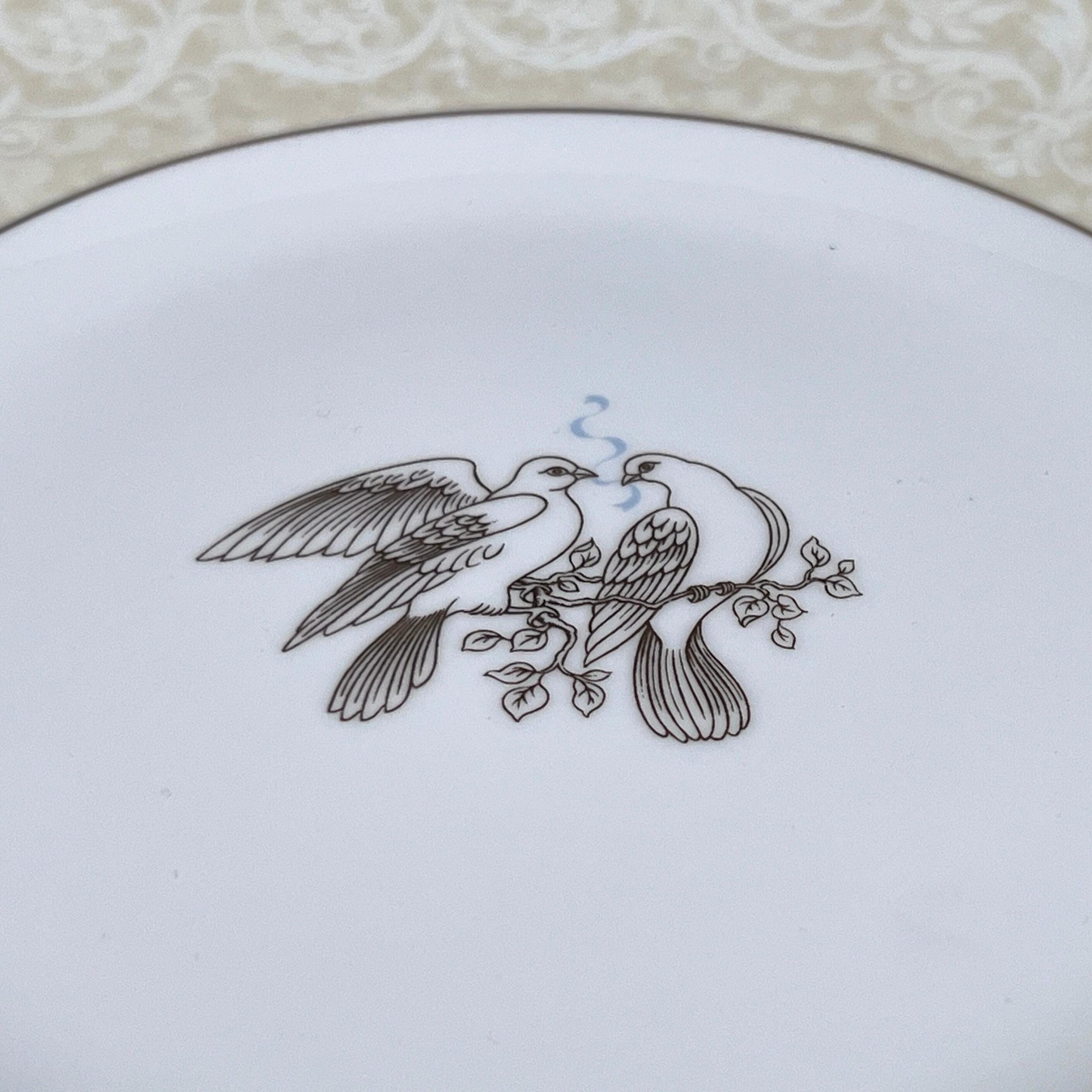 Vintage Wedgwood Bone China Plate: Devotion Two Doves, England 1996 - Image 6