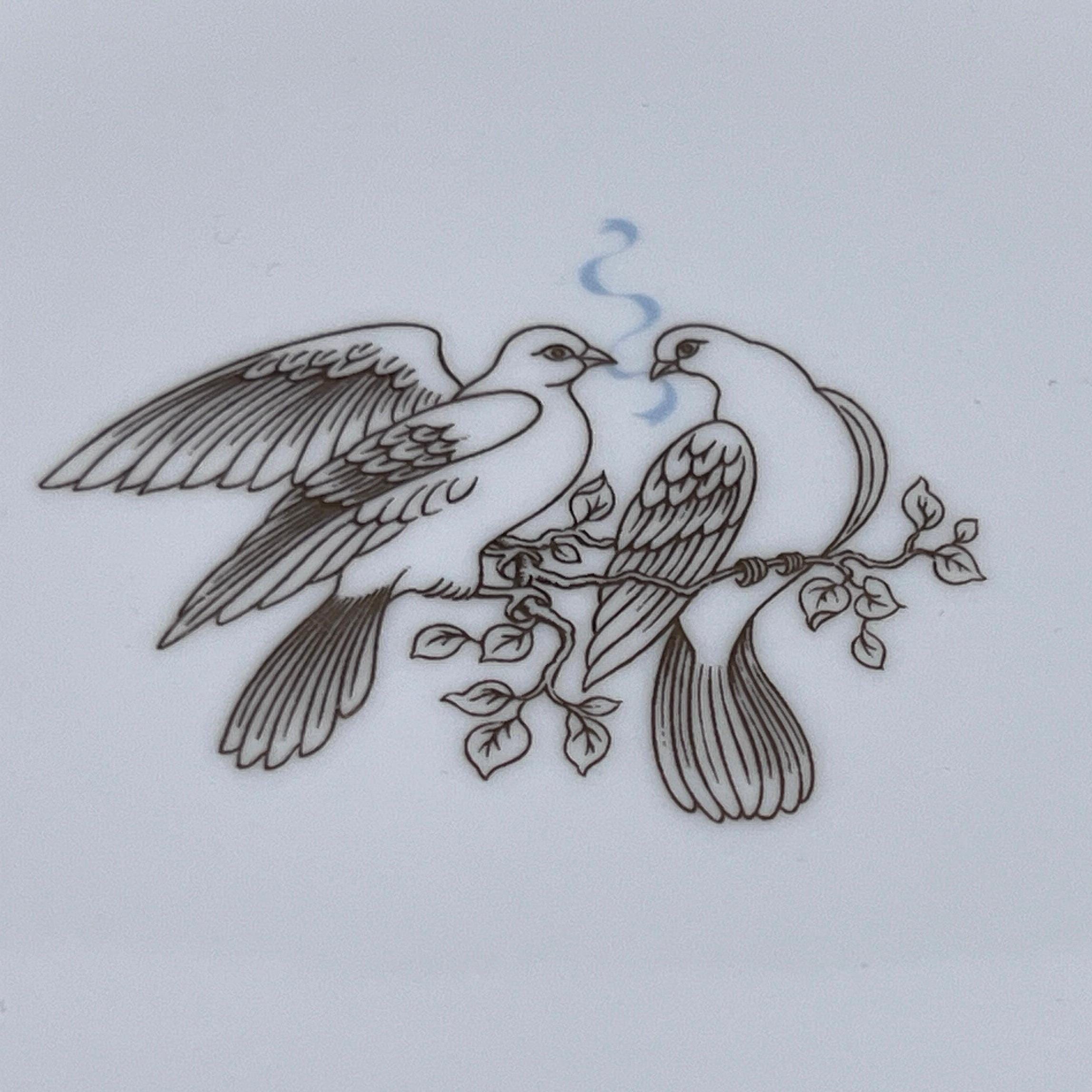 Vintage Wedgwood Bone China Plate: Devotion Two Doves, England 1996 - Image 8
