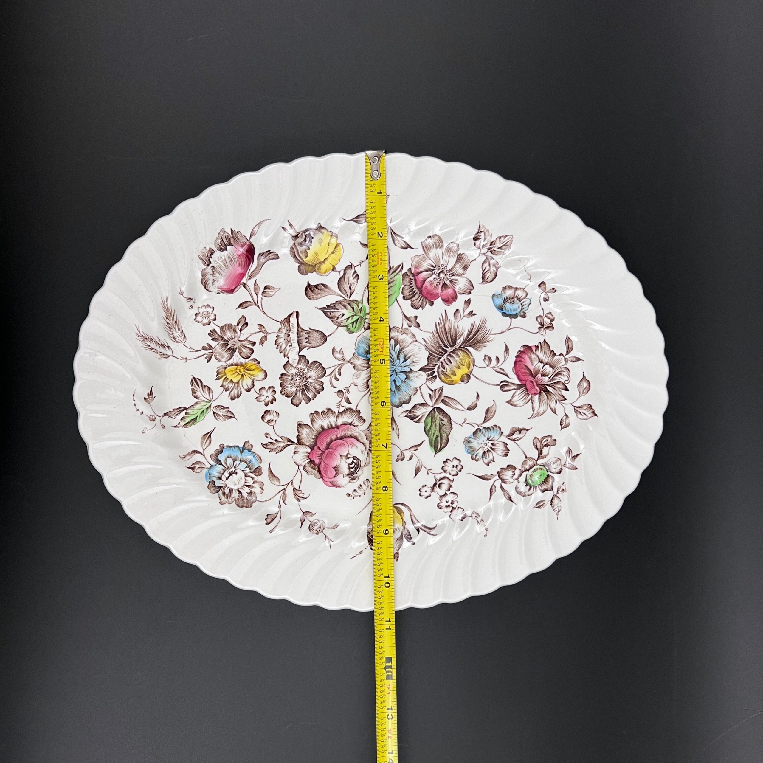 Johnson Bros Staffordshire Bouquet Platter: 14 Inch Vintage Ironstone - Image 9