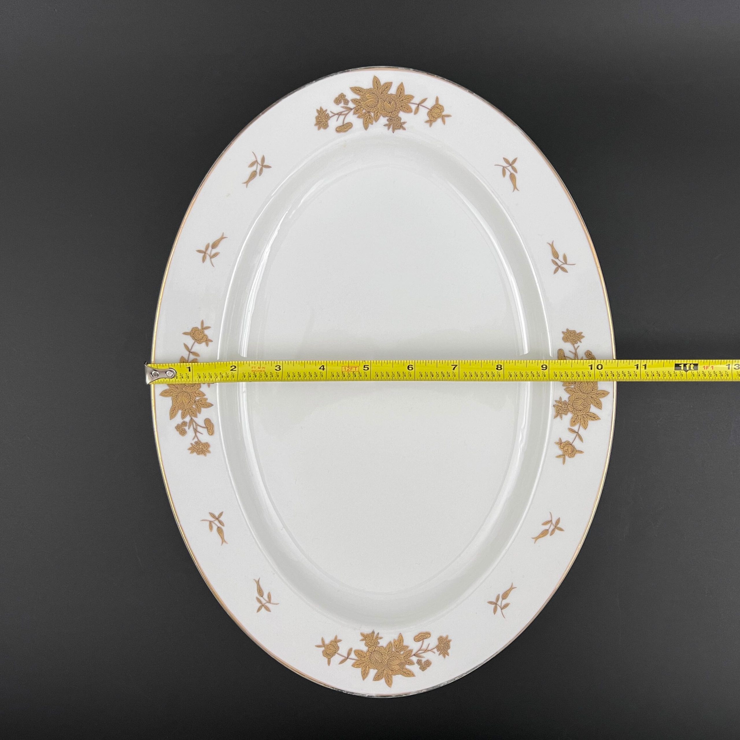 Vintage Grace China Platter: 14" Regal #454 Gold Floral Porcelain Serving Dish - Image 8