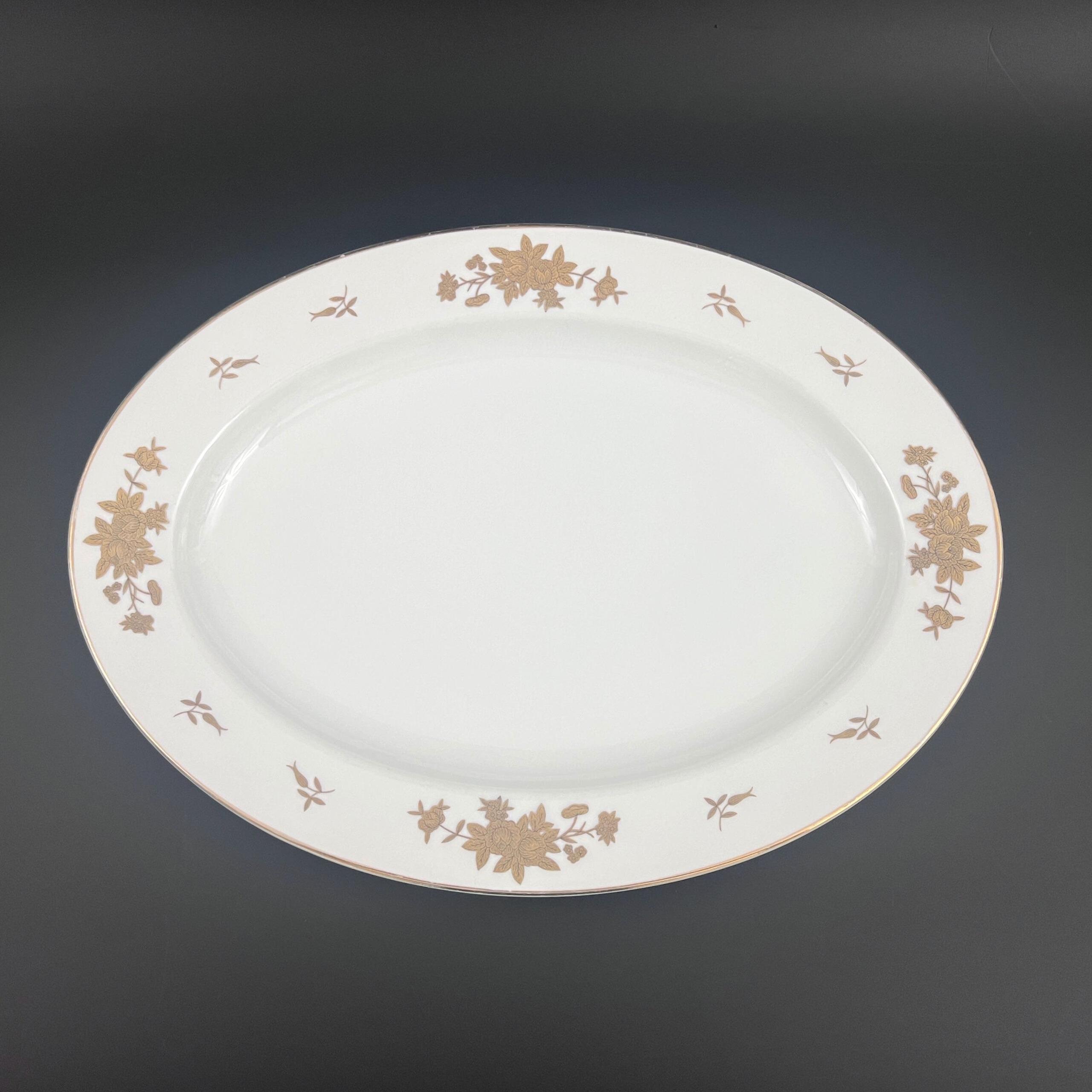 Vintage Grace China Platter: 14" Regal #454 Gold Floral Porcelain Serving Dish - Image 3