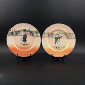 Antique Royal Doulton Dickens Ware Plates: Mr. Micawber & Captain Cuttle