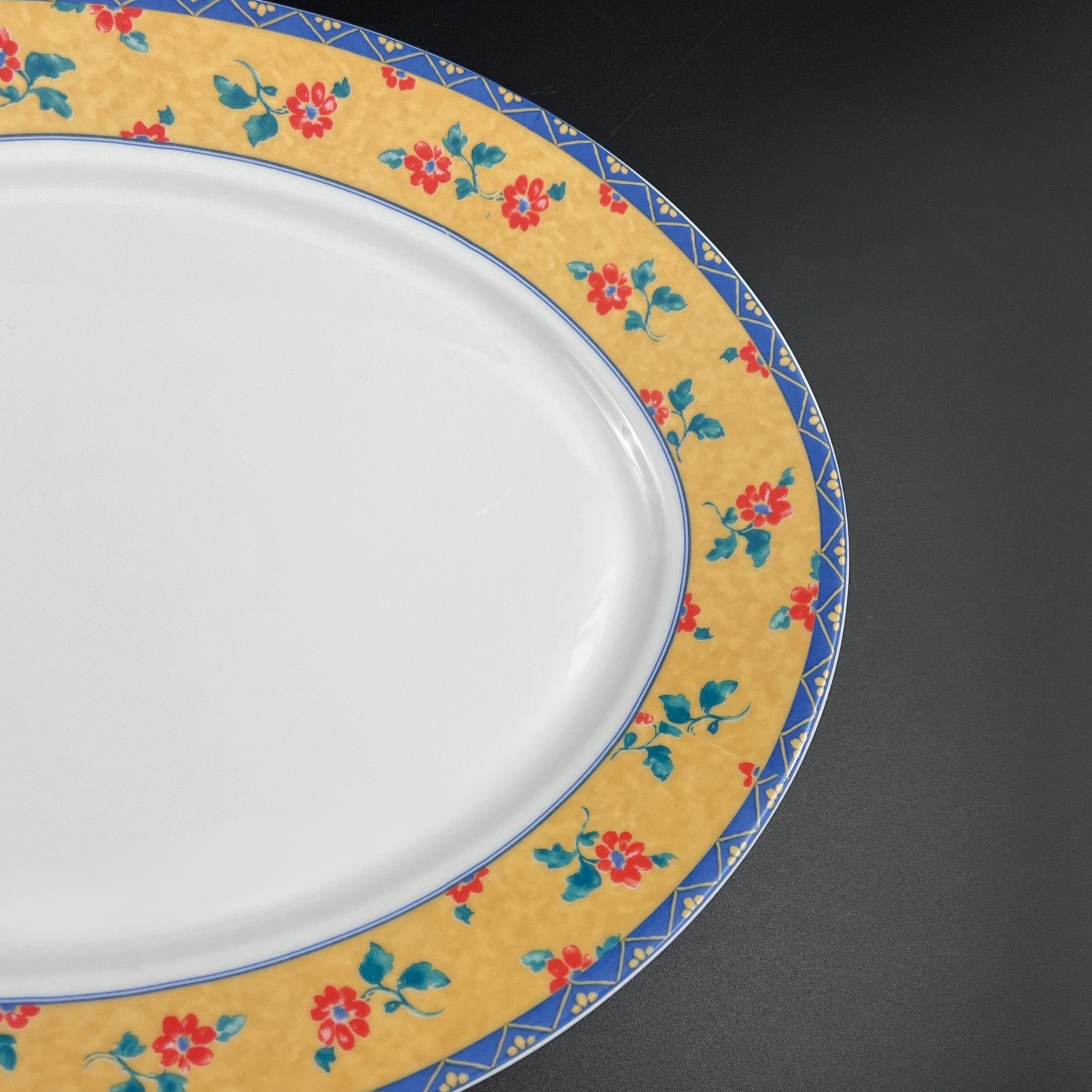 Vista Alegre Portugal Platter: Yellow & Blue Floral Porcelain, 14.5-inch - Image 5