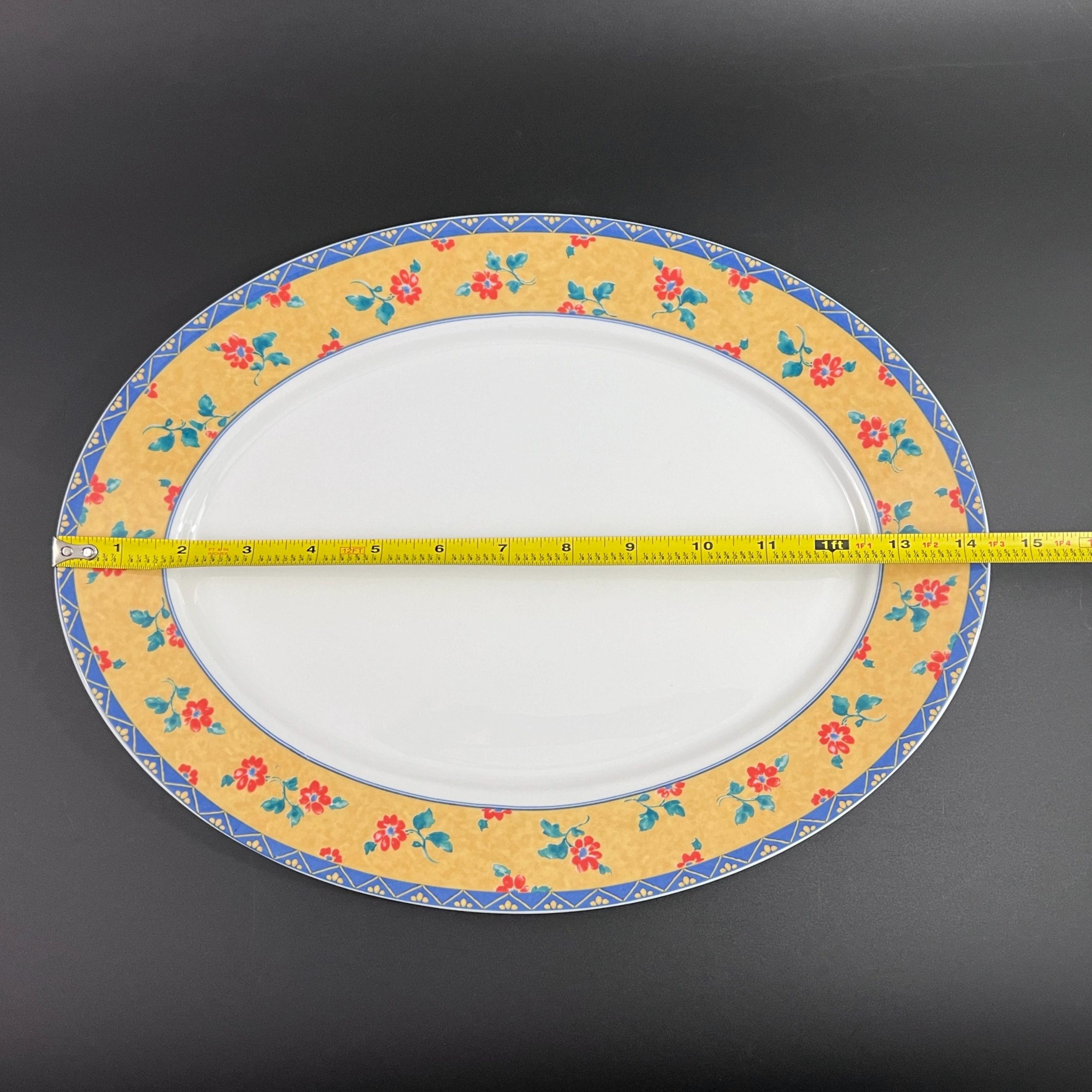 Vista Alegre Portugal Platter: Yellow & Blue Floral Porcelain, 14.5-inch - Image 8
