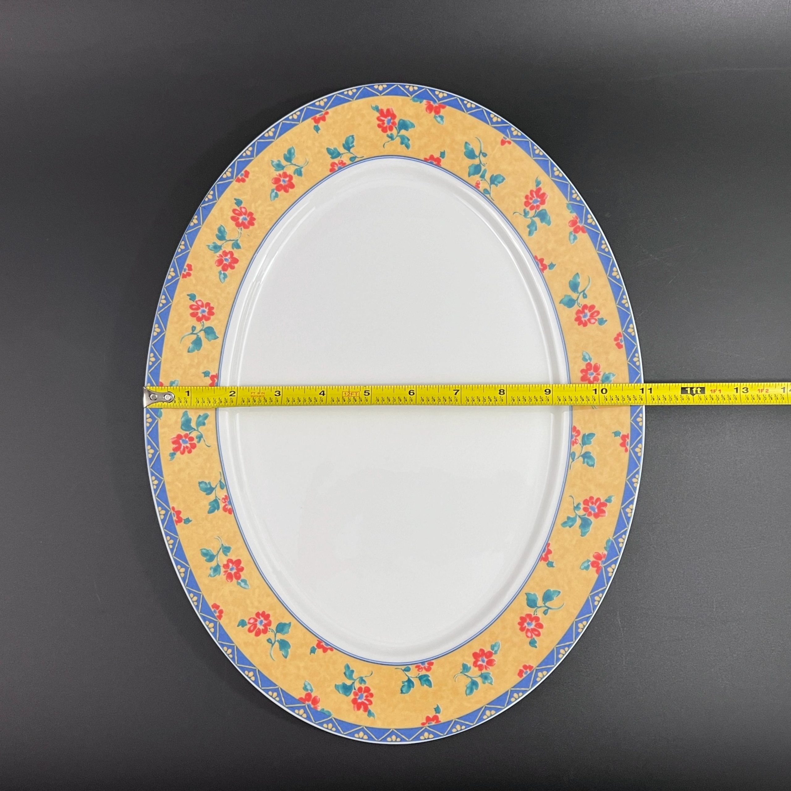Vista Alegre Portugal Platter: Yellow & Blue Floral Porcelain, 14.5-inch - Image 9