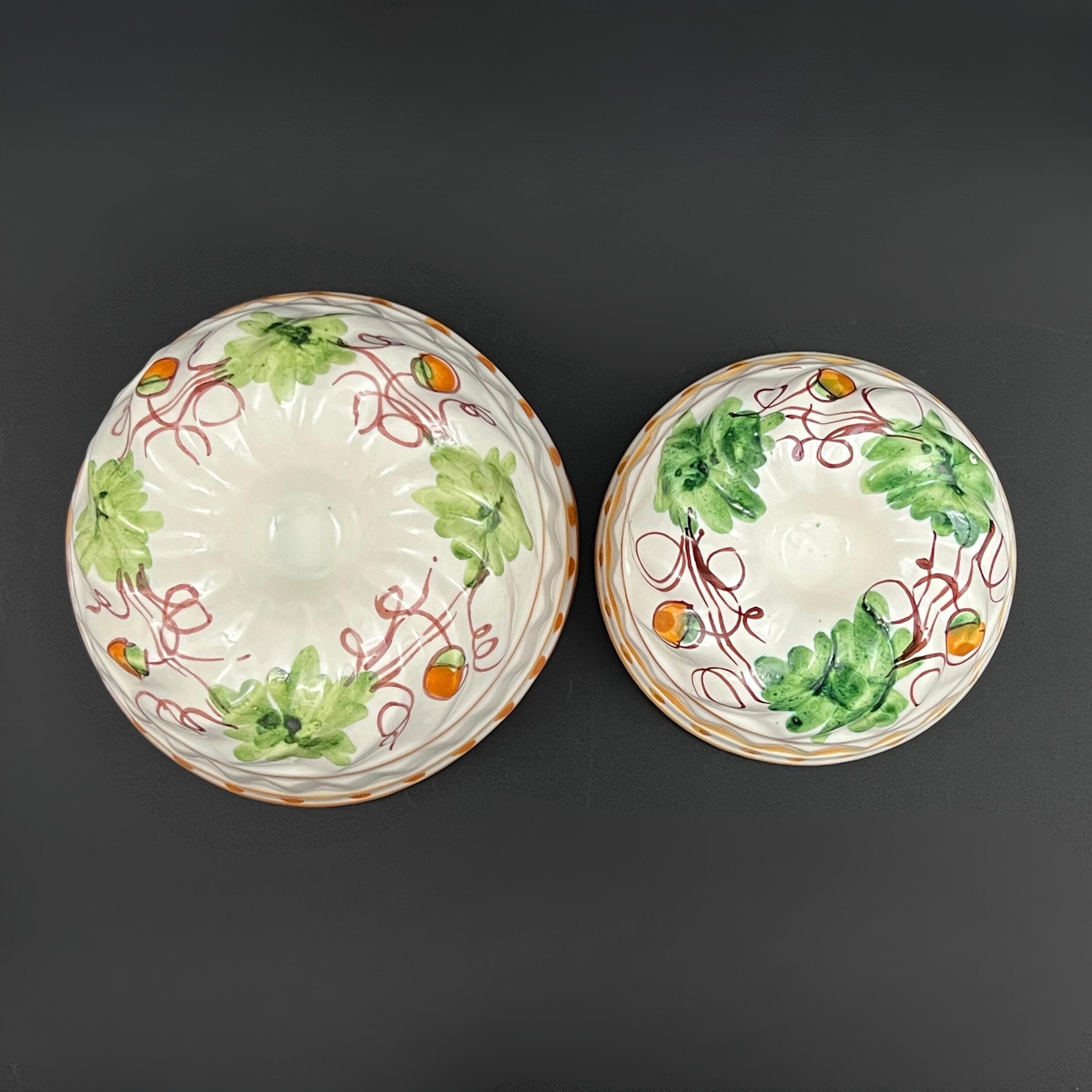 Vintage Italian Ceramic Molds: Hand-Painted Acorn Decor, Set of Two - Image 4