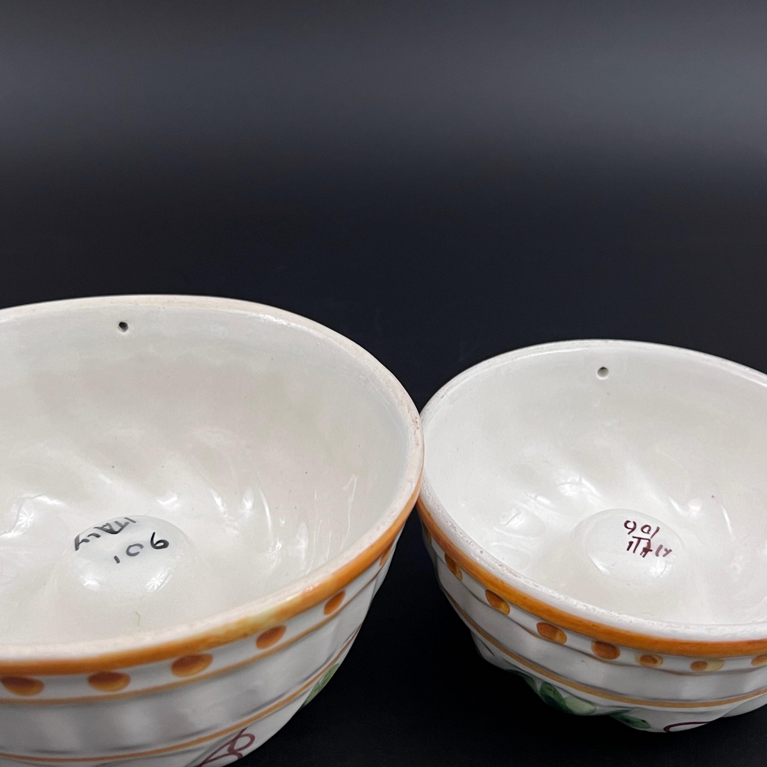 Vintage Italian Ceramic Molds: Hand-Painted Acorn Decor, Set of Two - Image 6