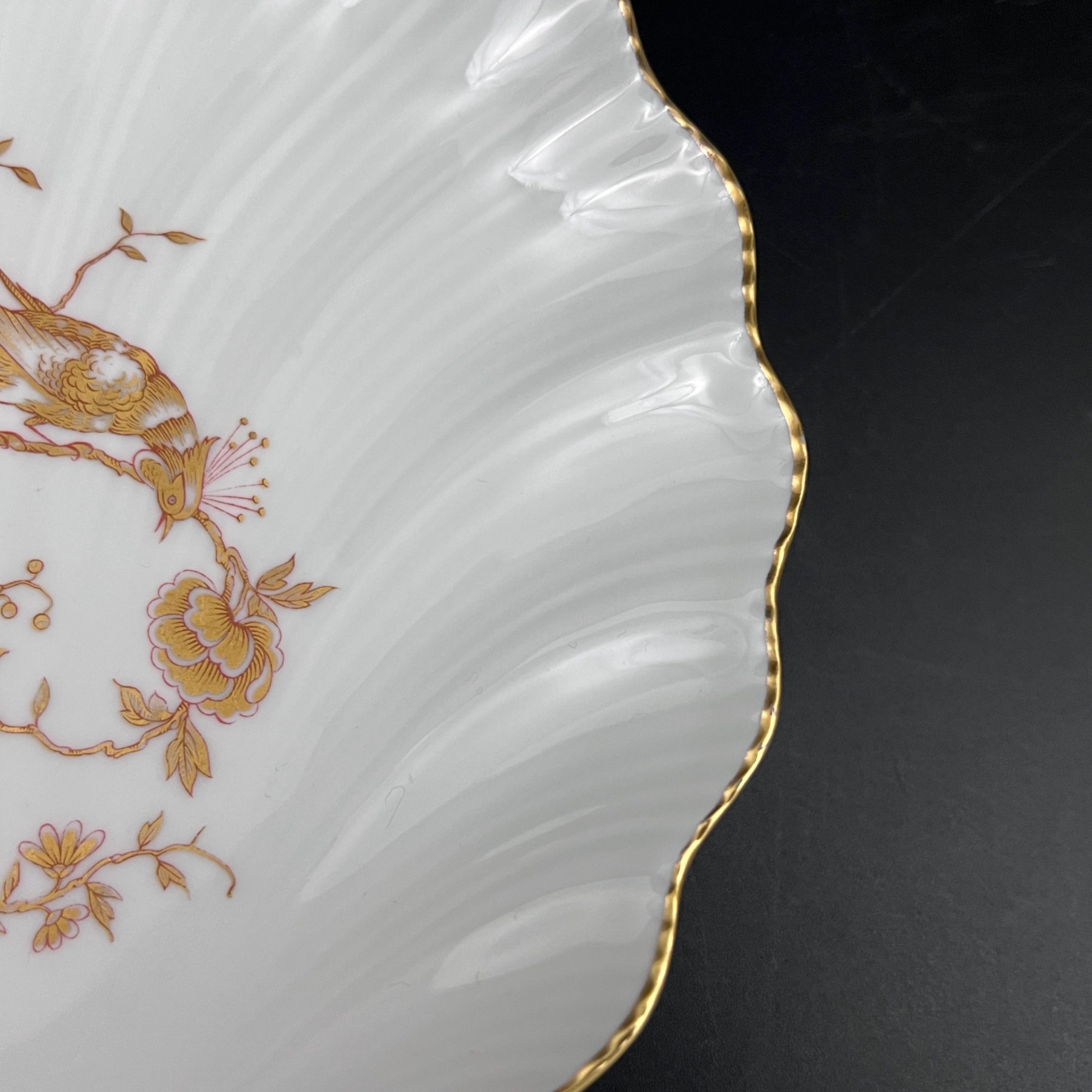 Vintage Limoges Porcelain Shell Dish: Gold Phoenix Floral Design - Image 6