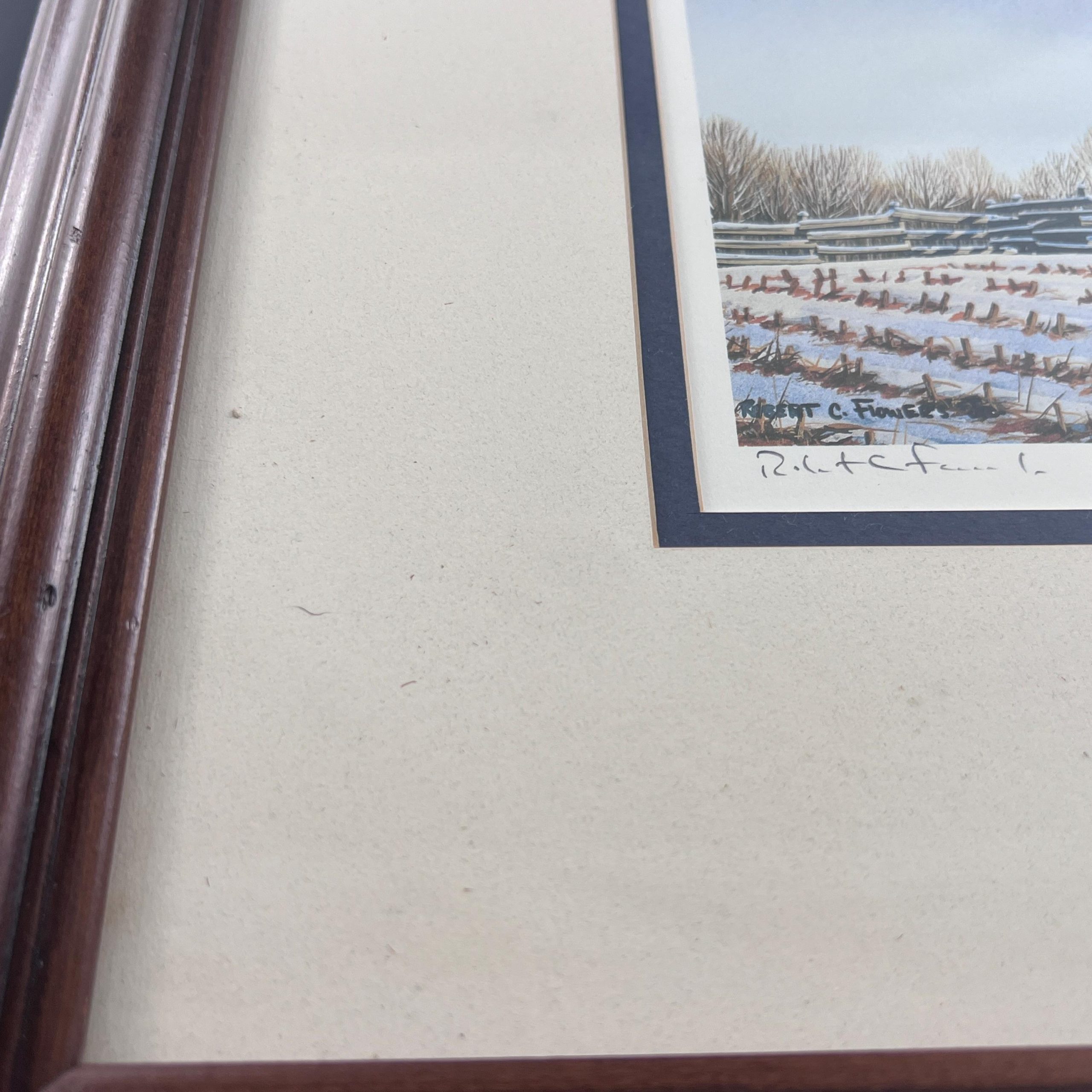 Framed Canadian Geese Lithograph: Signed & Numbered Winter Barn Art - Image 11