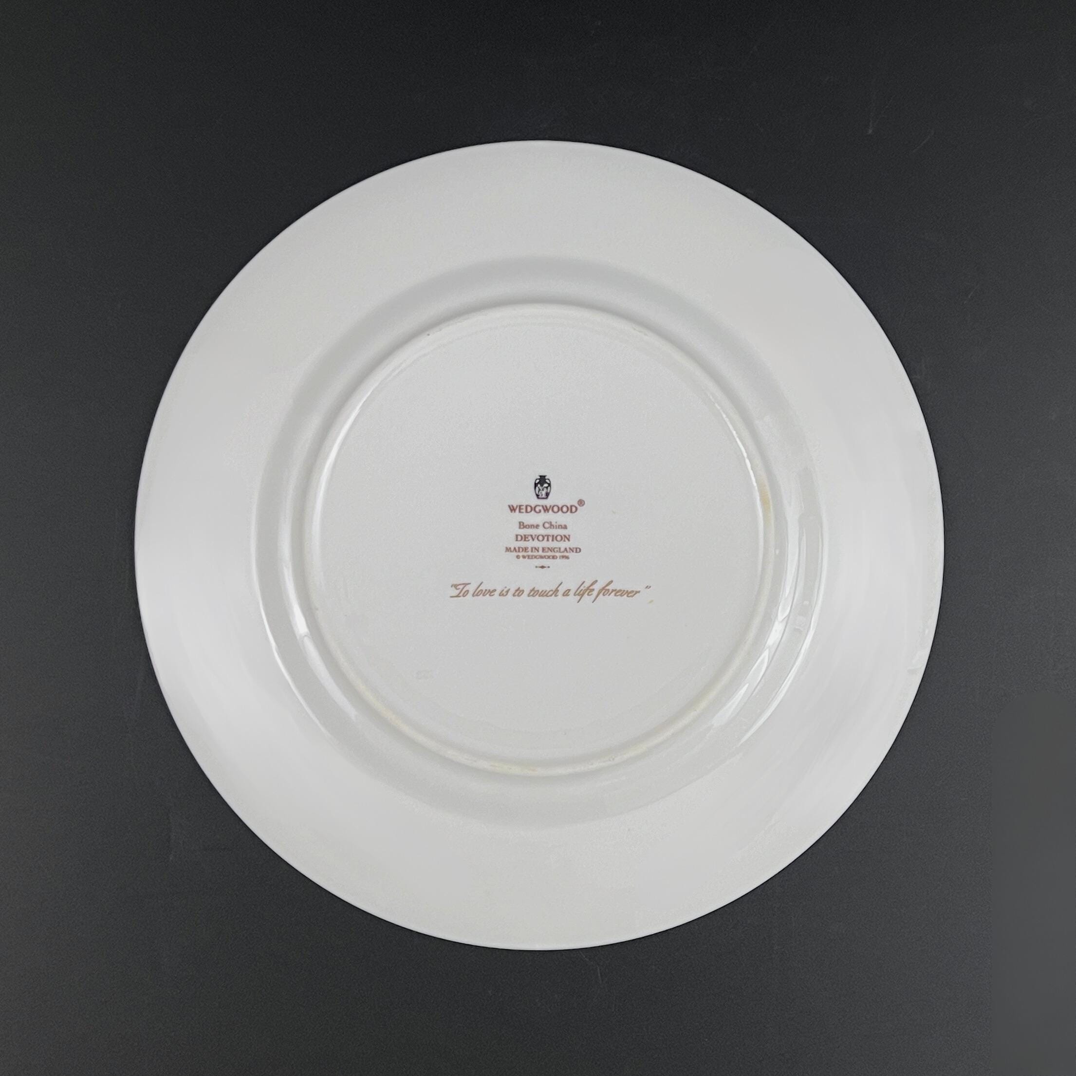 Vintage Wedgwood Bone China Plate: Devotion Two Doves, England 1996 - Image 11