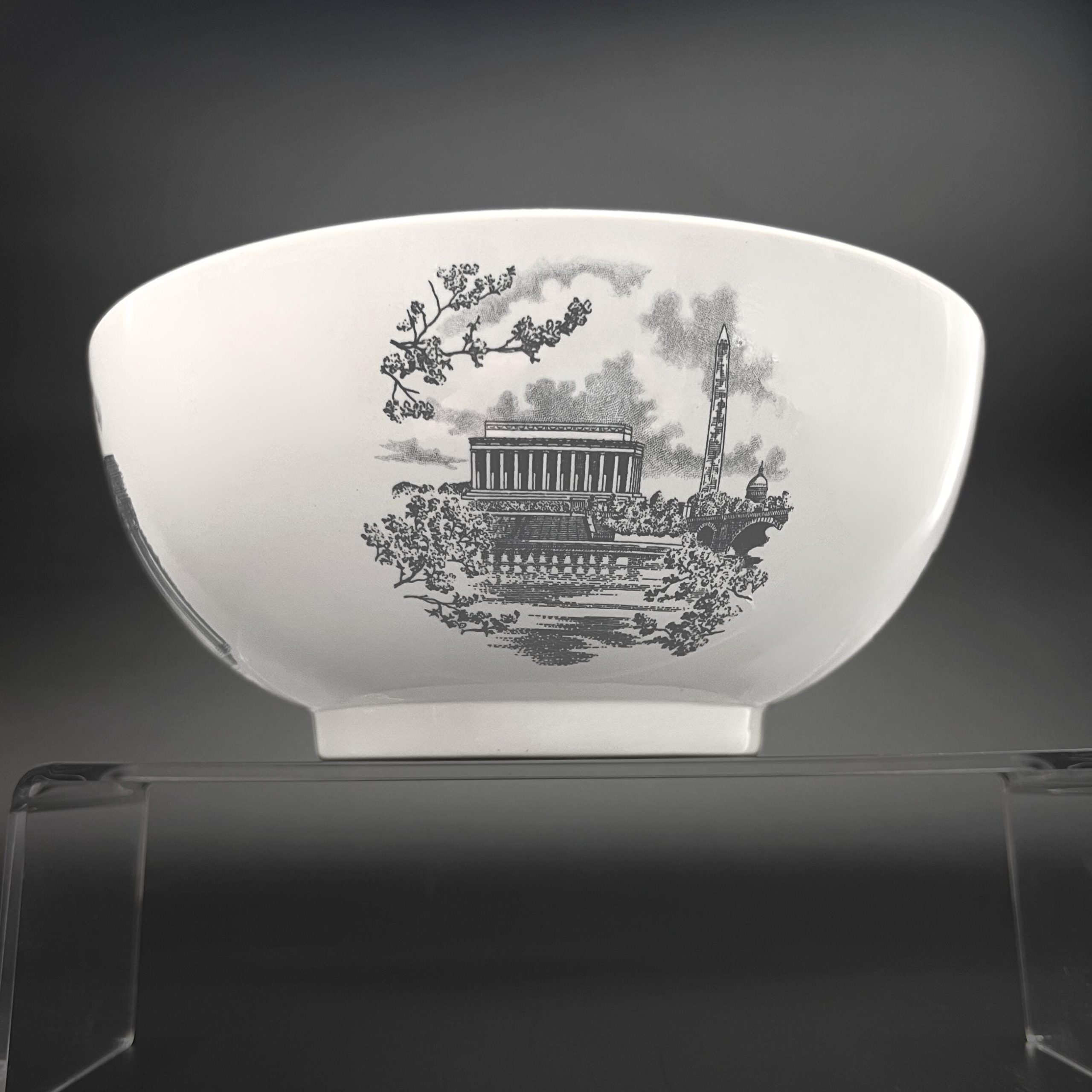 Vintage Wedgwood Federal City Bowl & Plate Set: Black Transferware, Washington DC Landmarks - Image 8