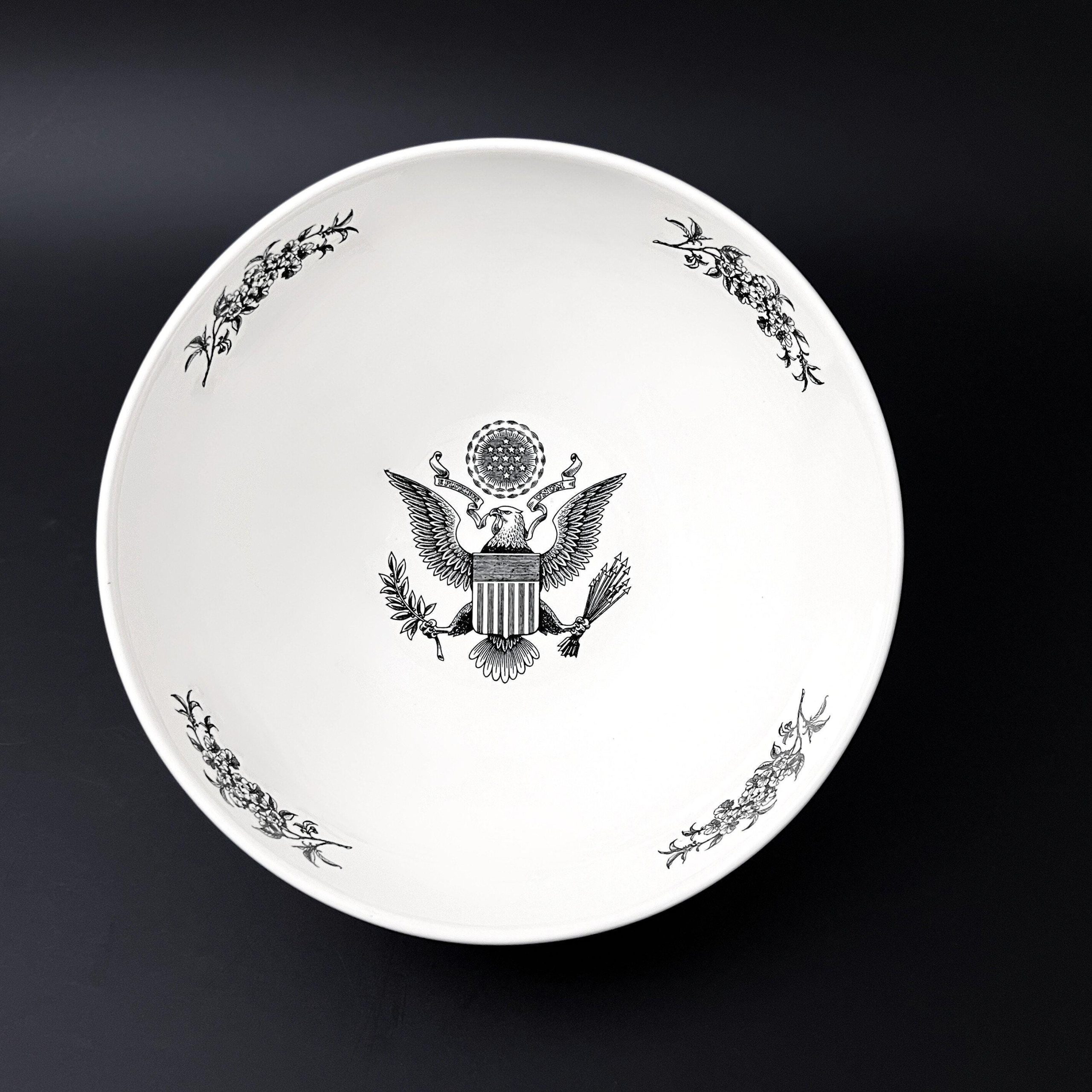 Vintage Wedgwood Federal City Bowl & Plate Set: Black Transferware, Washington DC Landmarks - Image 5