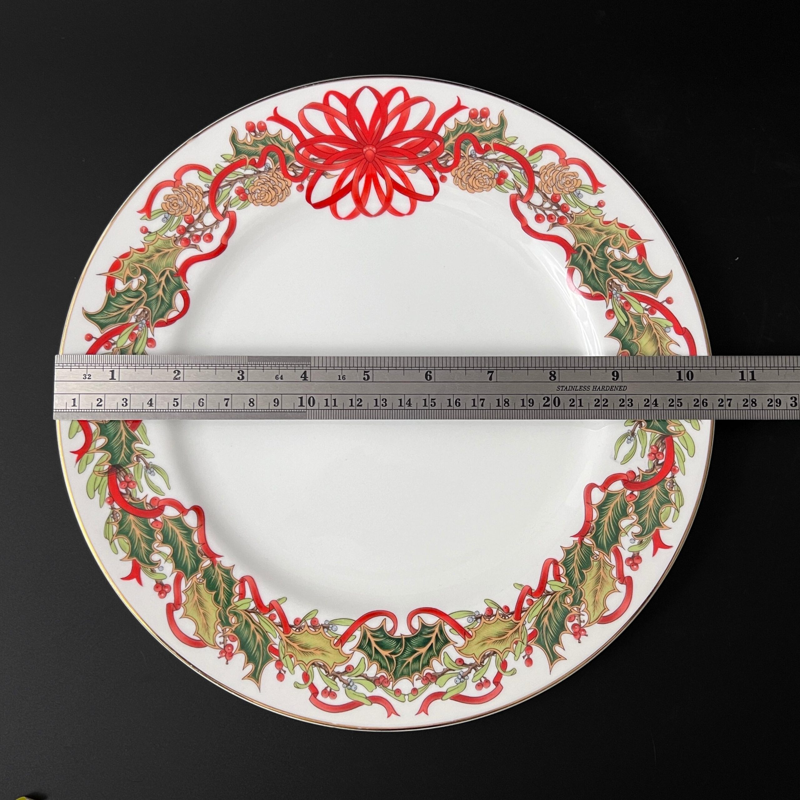 Vintage Andrea Sadek Christmas Cake Plate & Server Set: Holiday Garland - Image 10