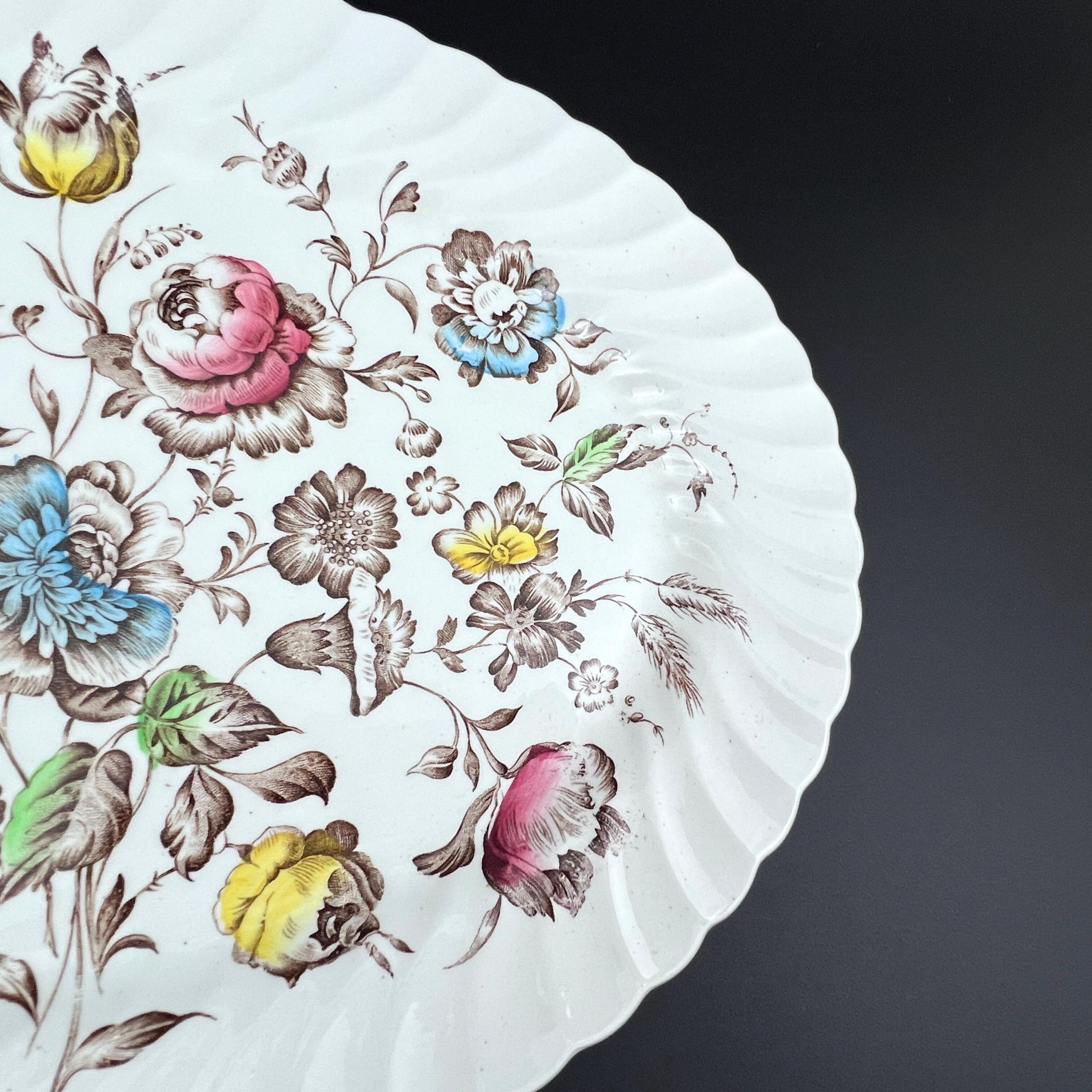 Johnson Bros Staffordshire Bouquet Platter: 14 Inch Vintage Ironstone - Image 8