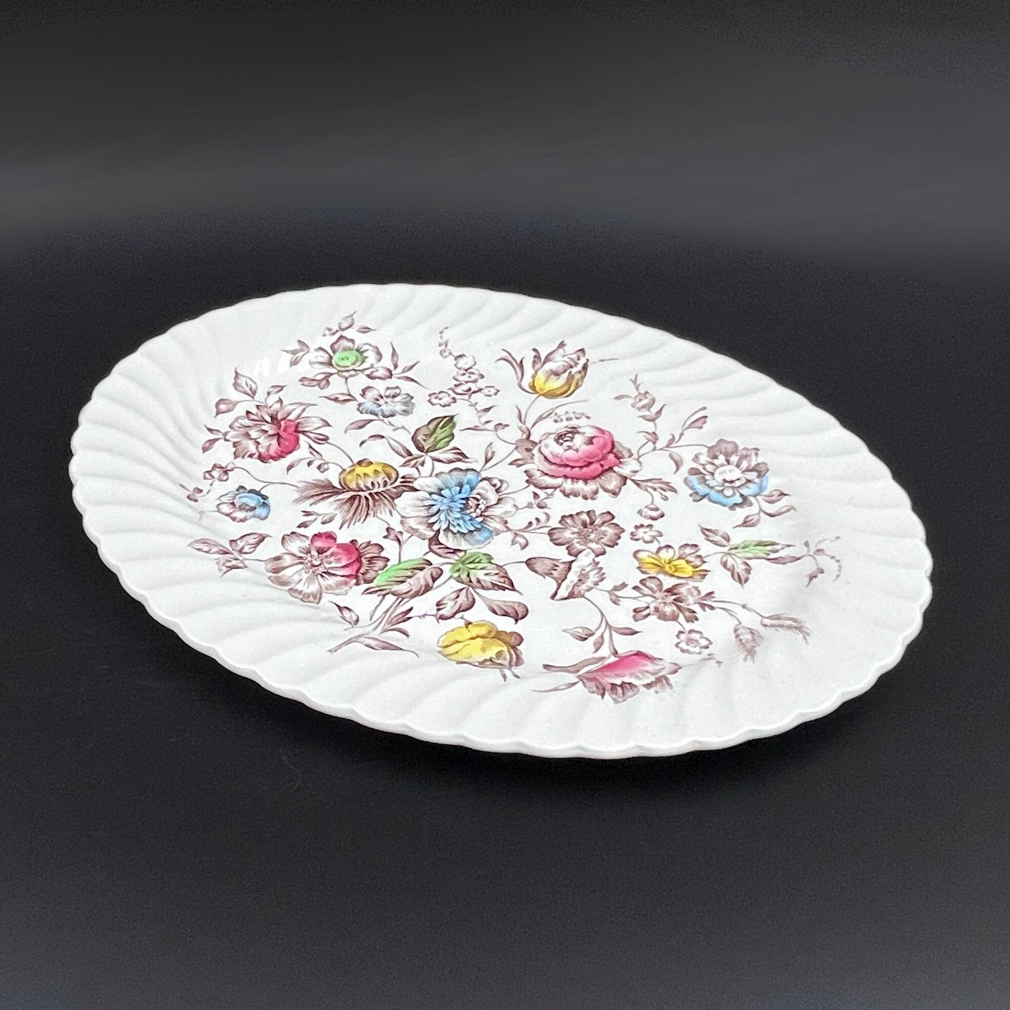 Johnson Bros Staffordshire Bouquet Platter: 14 Inch Vintage Ironstone - Image 6