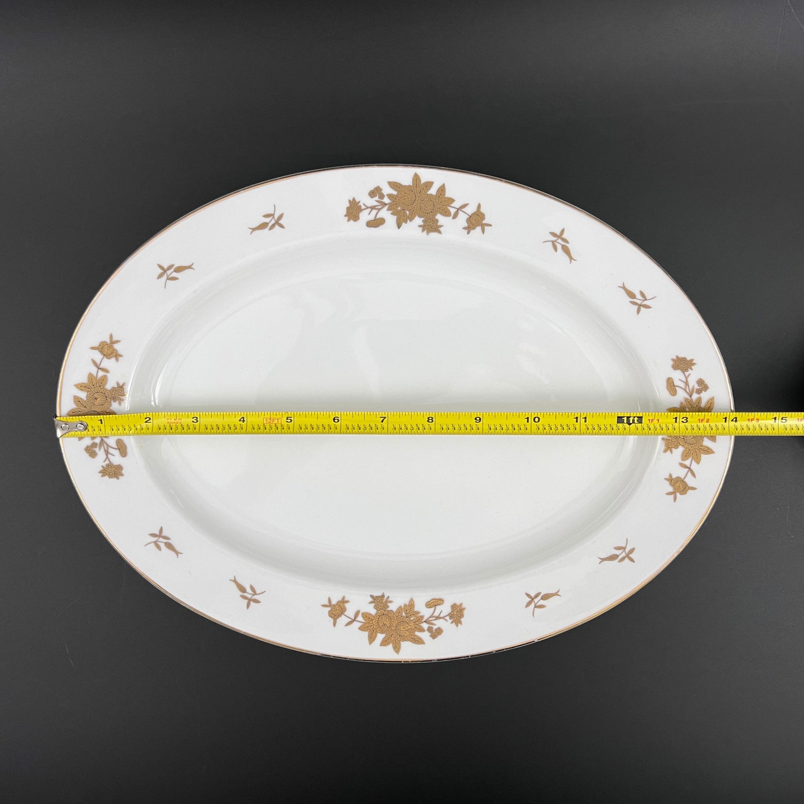 Vintage Grace China Platter: 14" Regal #454 Gold Floral Porcelain Serving Dish - Image 7