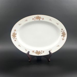 Vintage Grace China Platter: 14" Regal #454 Gold Floral Porcelain Serving Dish