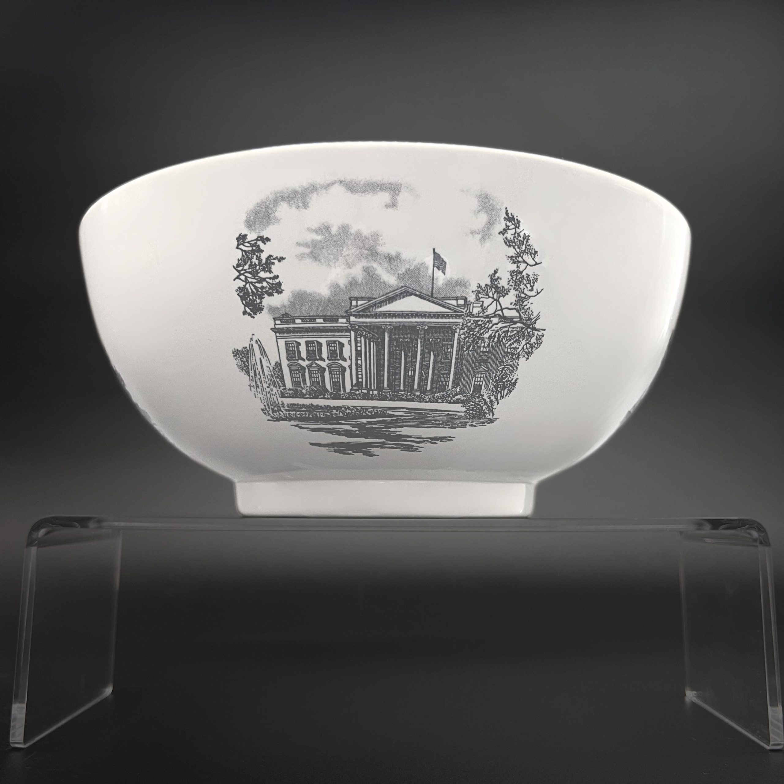 Vintage Wedgwood Federal City Bowl & Plate Set: Black Transferware, Washington DC Landmarks - Image 7