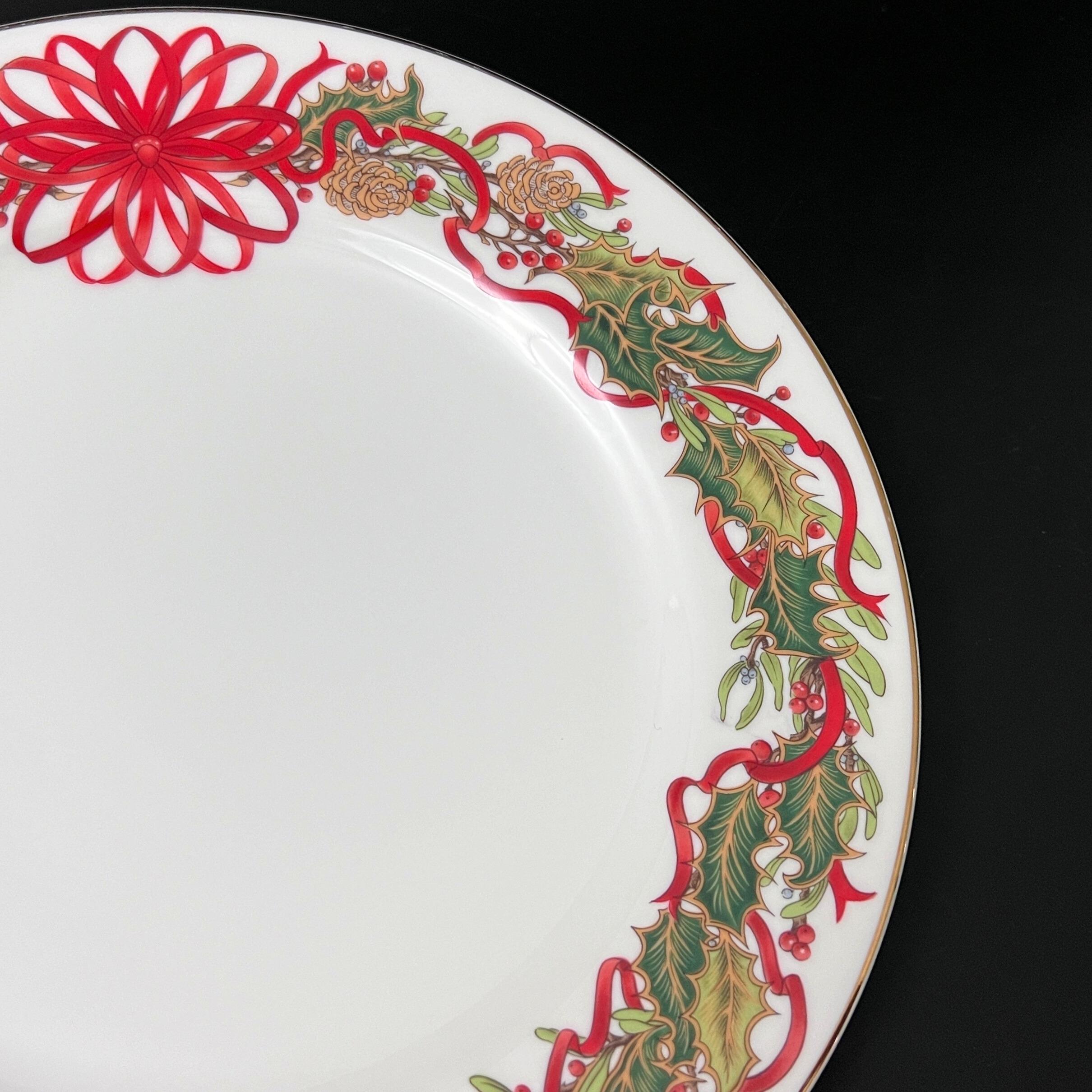 Vintage Andrea Sadek Christmas Cake Plate & Server Set: Holiday Garland - Image 8